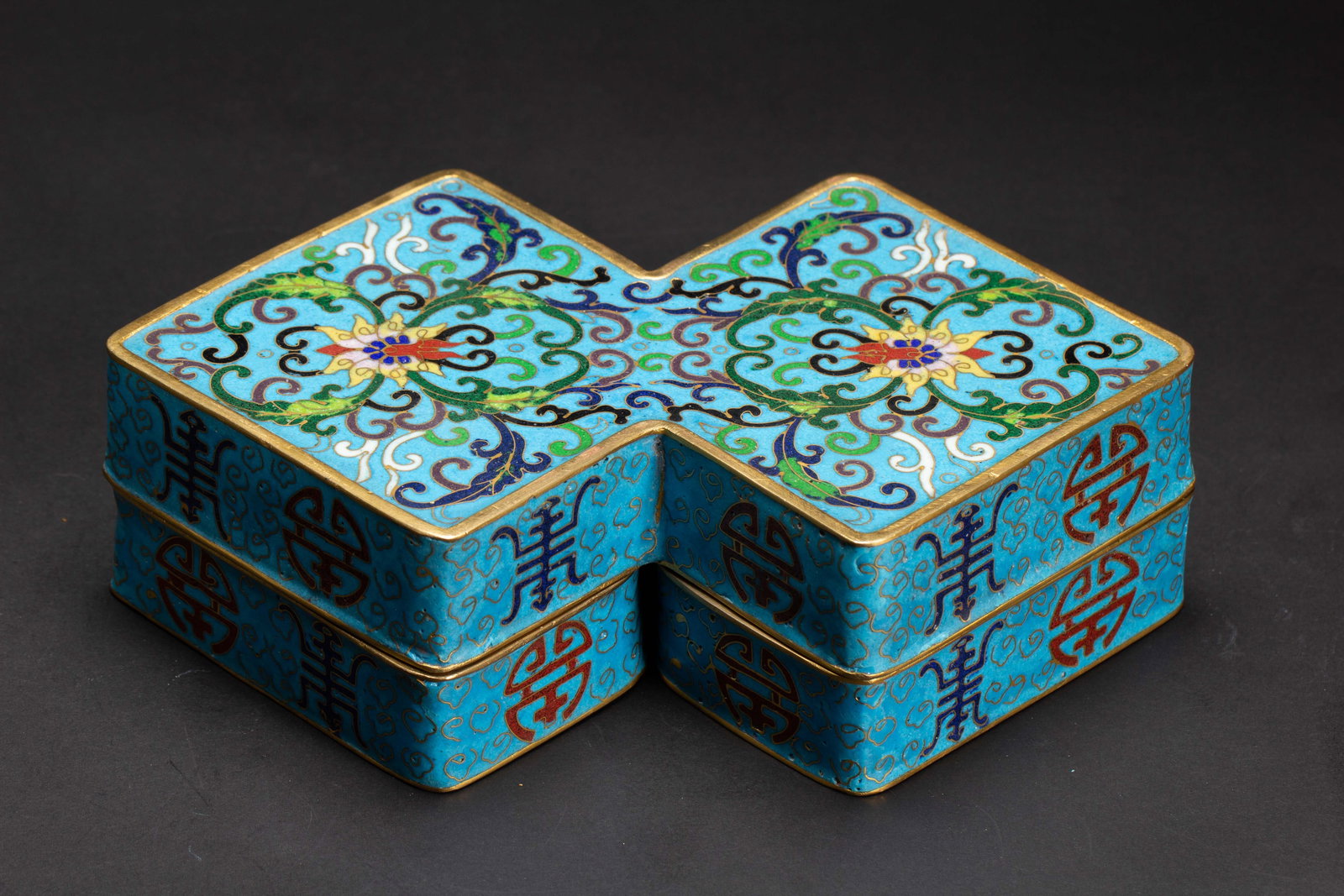 Chinese CloisonnÃ© Enamel Dragon Box - 6
