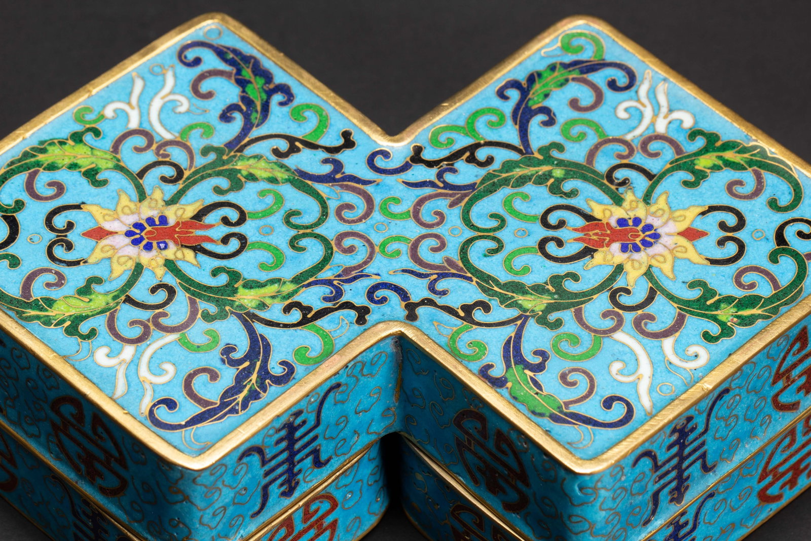 Chinese CloisonnÃ© Enamel Dragon Box - 7