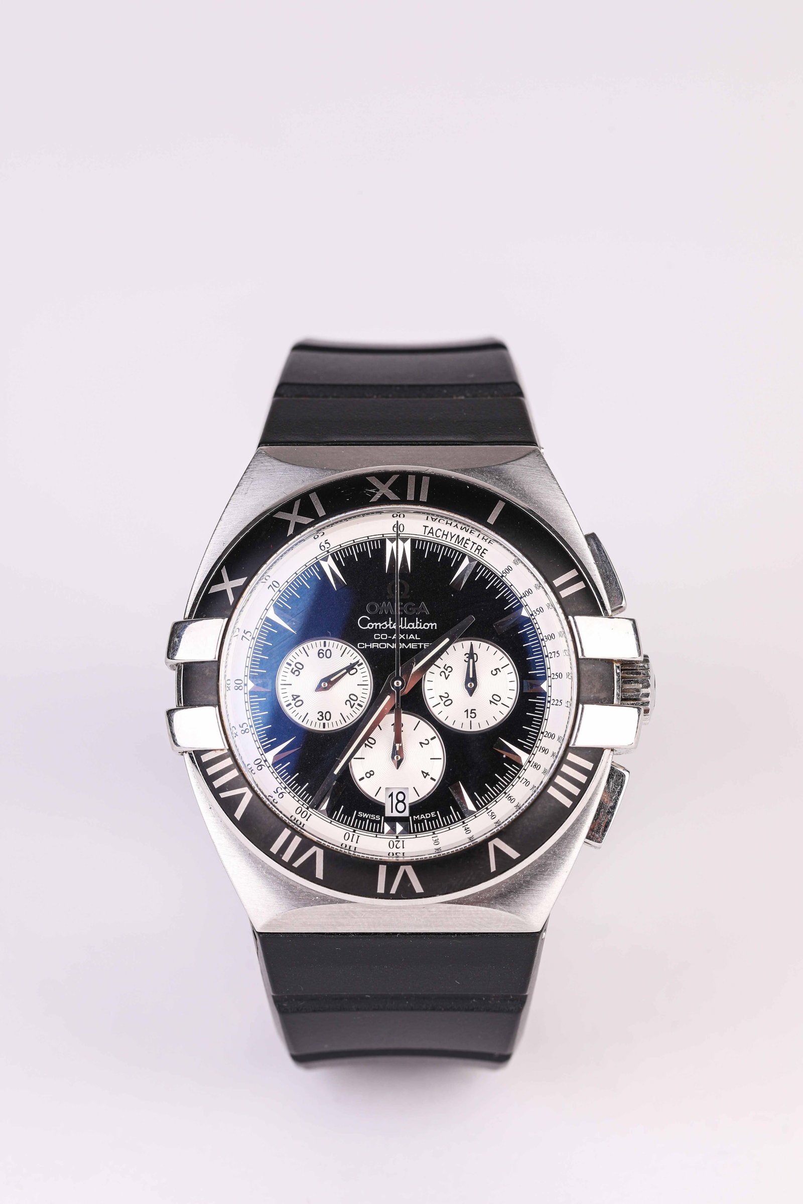 An Omega Mechanical Wristwatch: Dimensions: Width: 45 mm. All measurements are approximate.