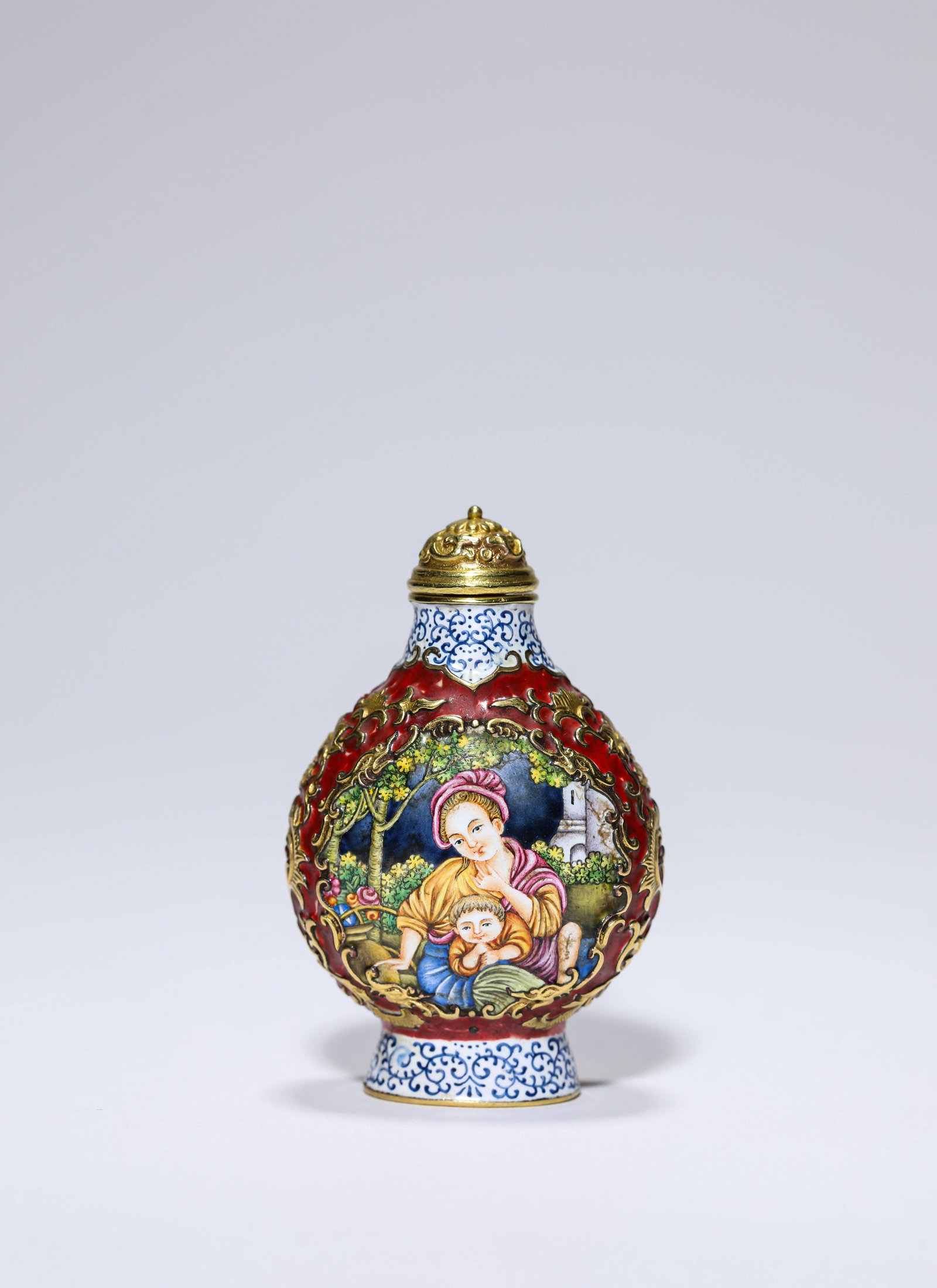 A Copper Painted Enamel 'Figural' Snuff Bottle - 3