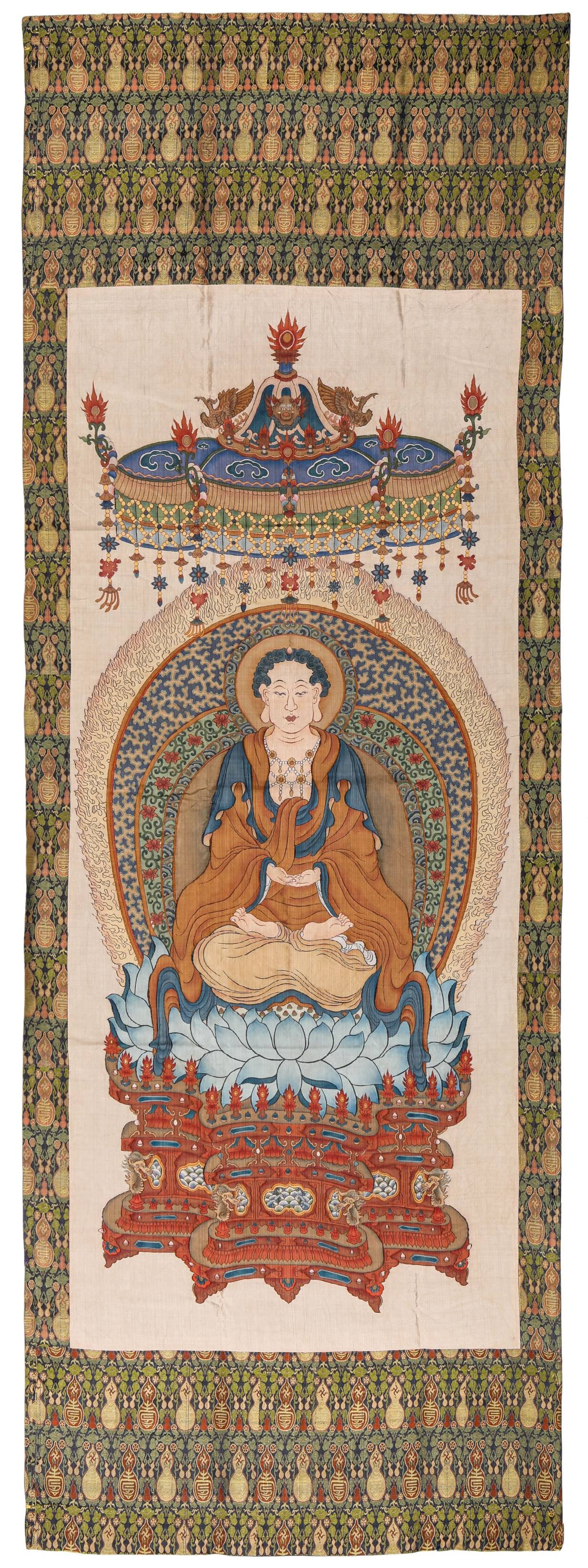 A Silk 'Kesi' Tapestry of Amitayus (1 of 6)
