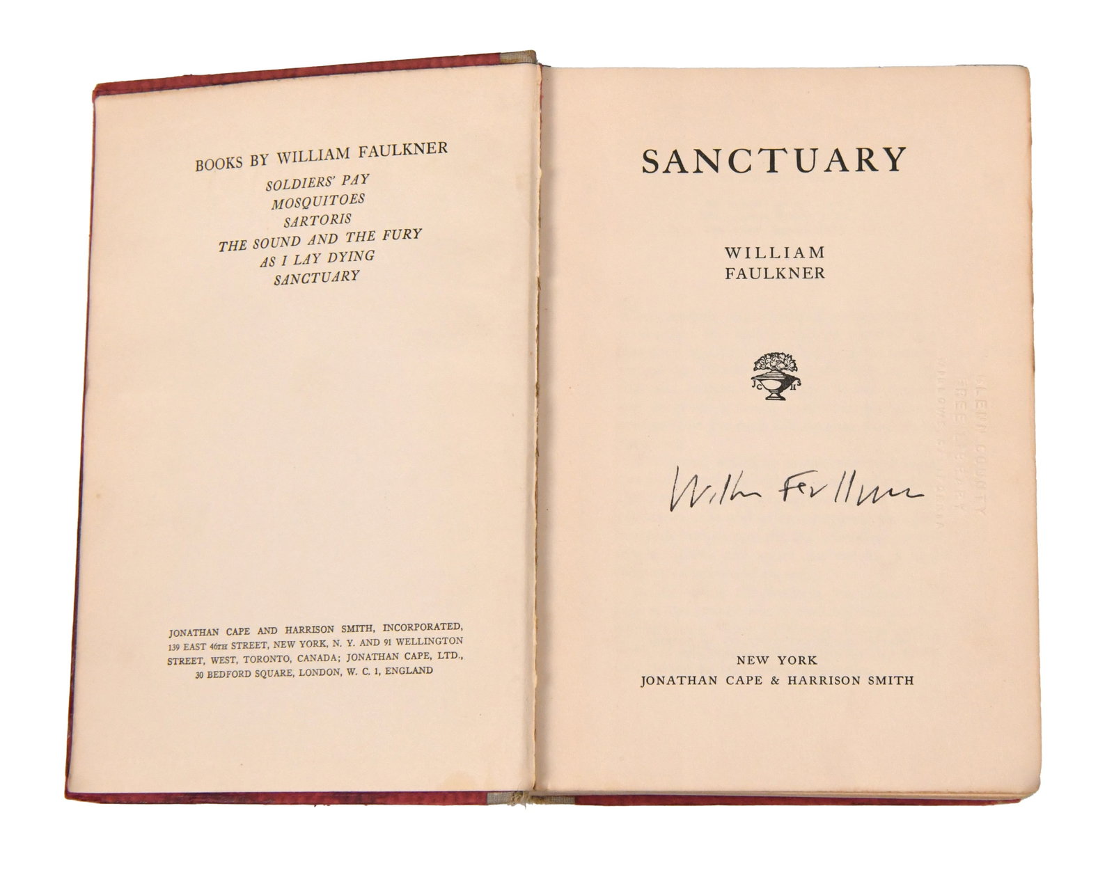 WILLIAM FAULKNER - Signed Sanctuary - 2