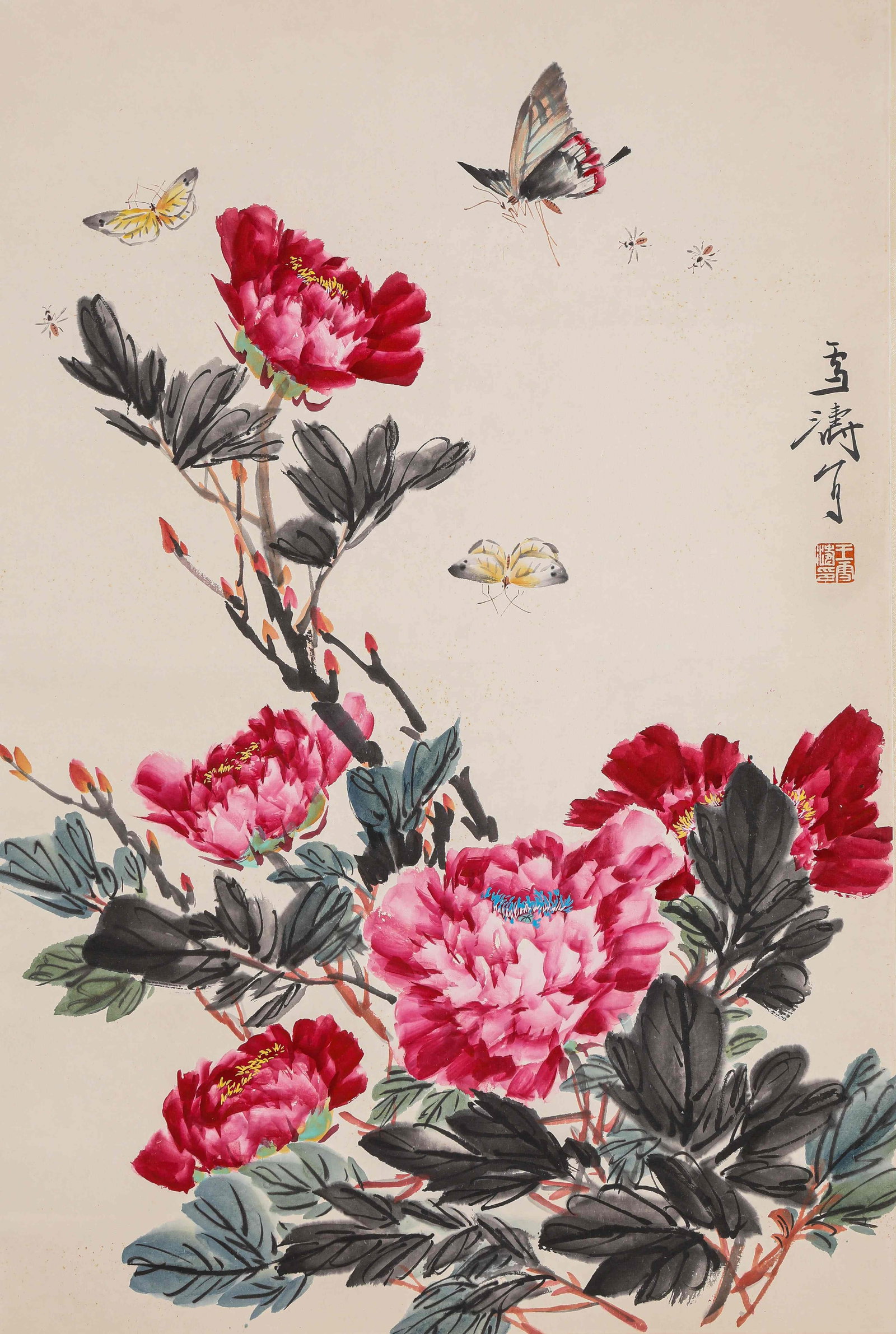 Wang Xuetao (1903-1982), attributed to, Flowers: Dimensions: Width: 46 cm x Height: 68.5 cm. All measurements are approximate.