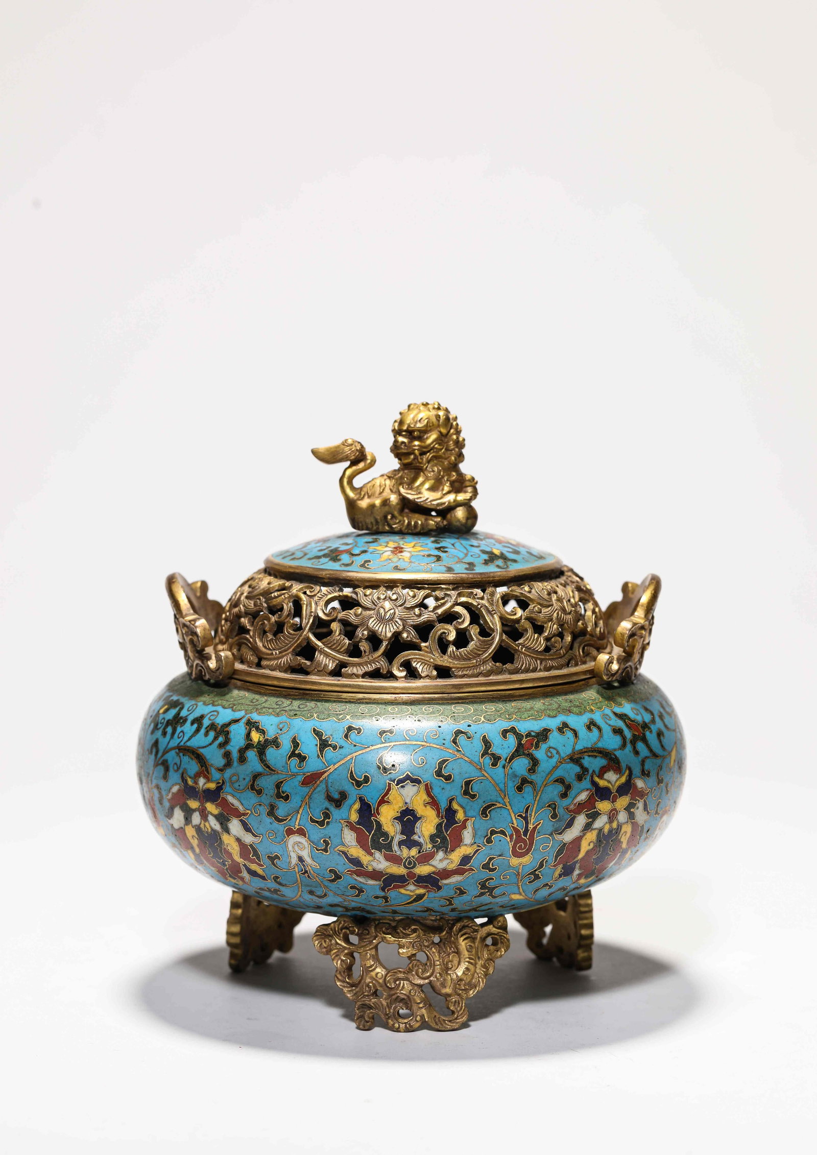 A Cloisonn? Enamel 'Interlocking Lotus' Censer (1 of 7)