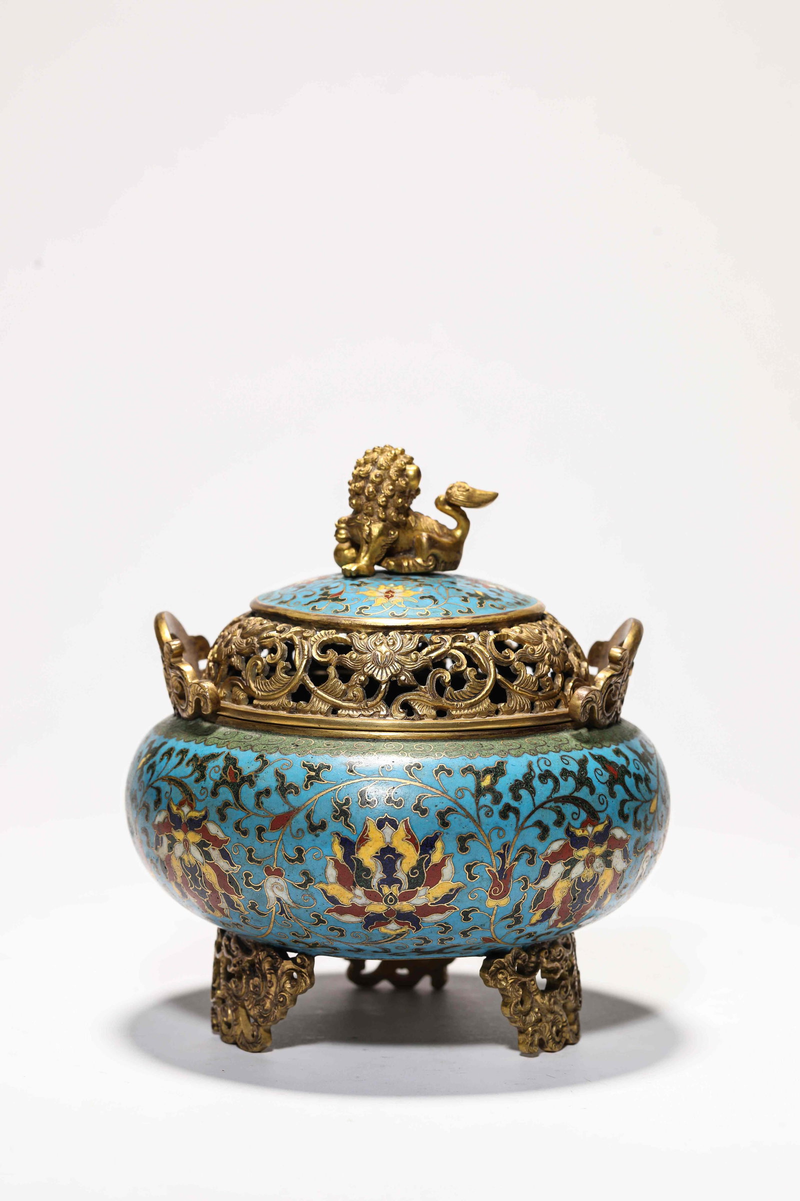 A Cloisonn? Enamel 'Interlocking Lotus' Censer - 2