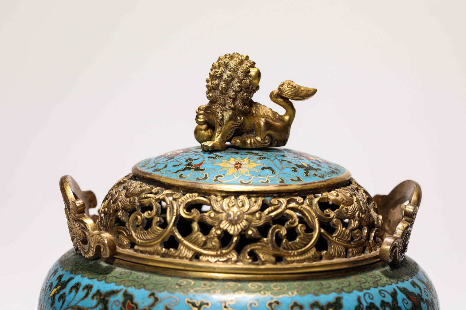 A Cloisonn? Enamel 'Interlocking Lotus' Censer - 6