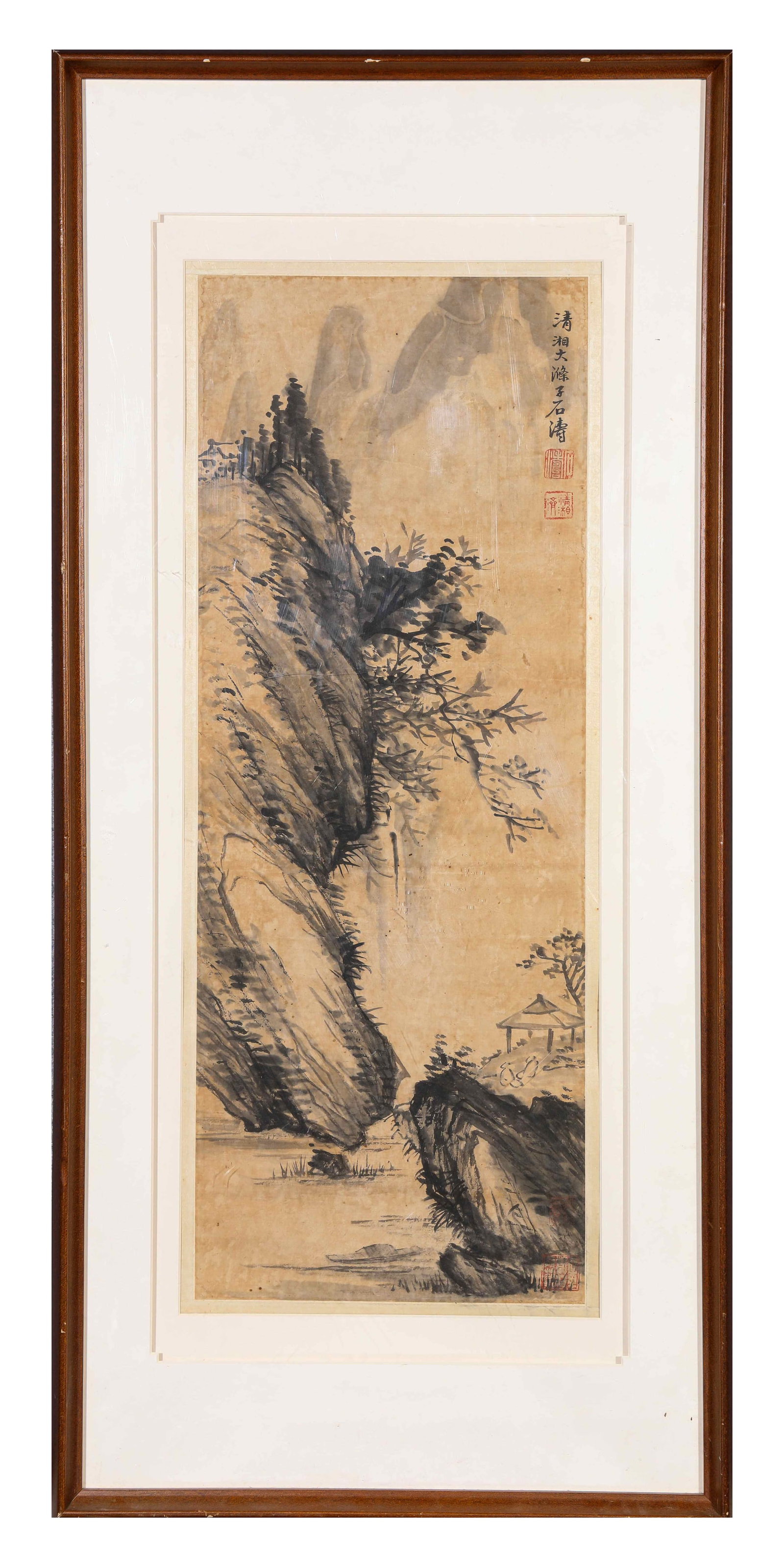 Shitao (1642-1707), attributed to, Landscape: Dimensions: Width: 26 cm x Height: 70 cm. All measurements are approximate.