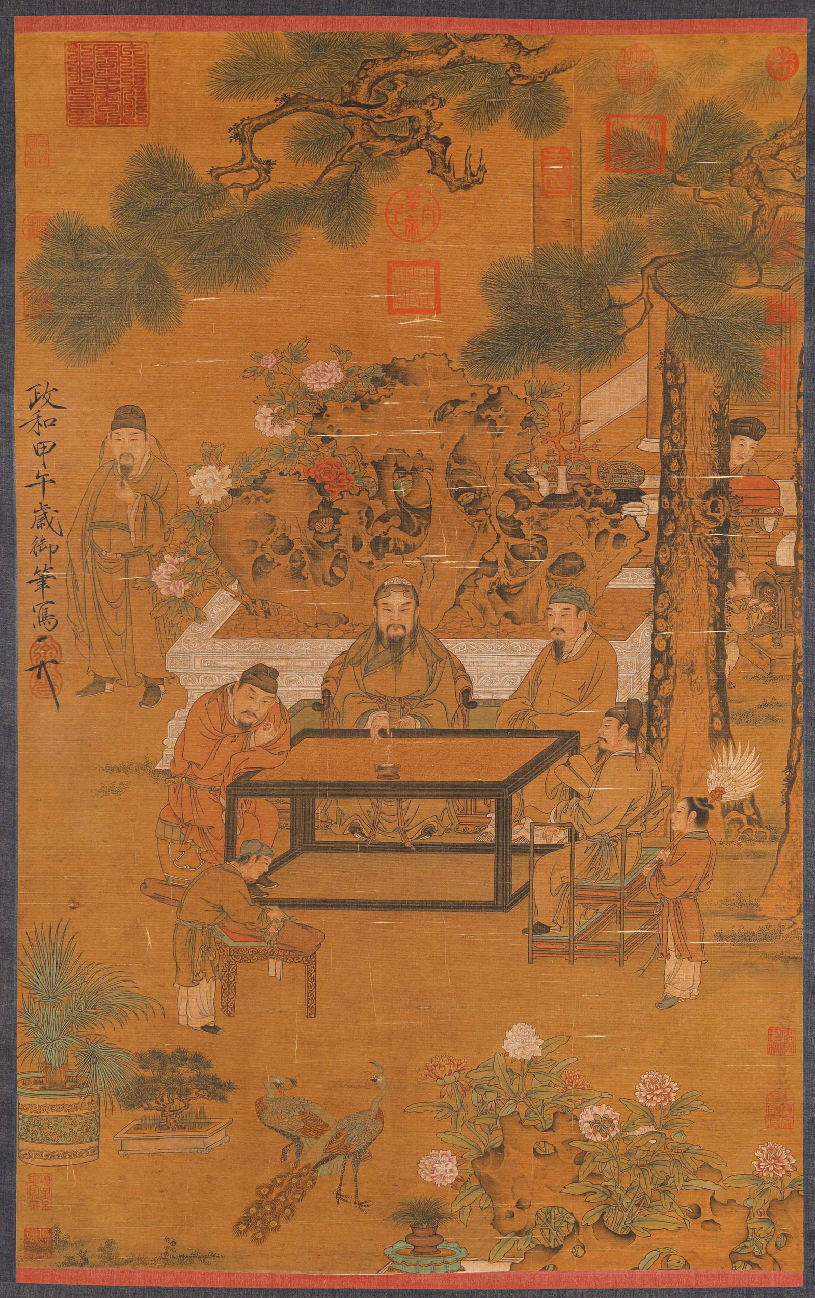 Emperor Huizong (1082-1135), attributed to, Discussing Dao Under Pine: Dimensions: Width: 67 cm x Height: 105 cm. All measurements are approximate.