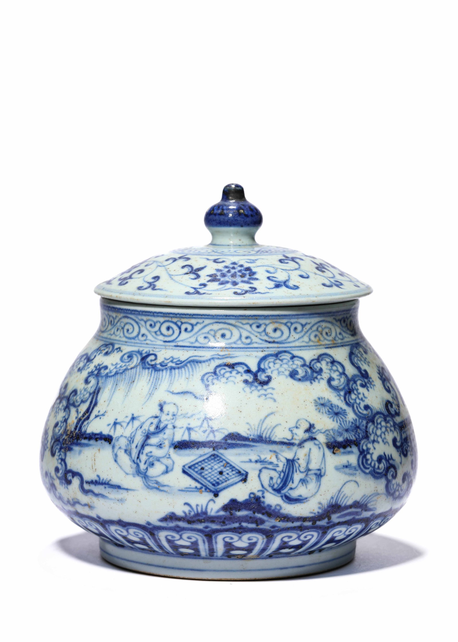 A Blue and White 'Narrative Scene' Jar - 2