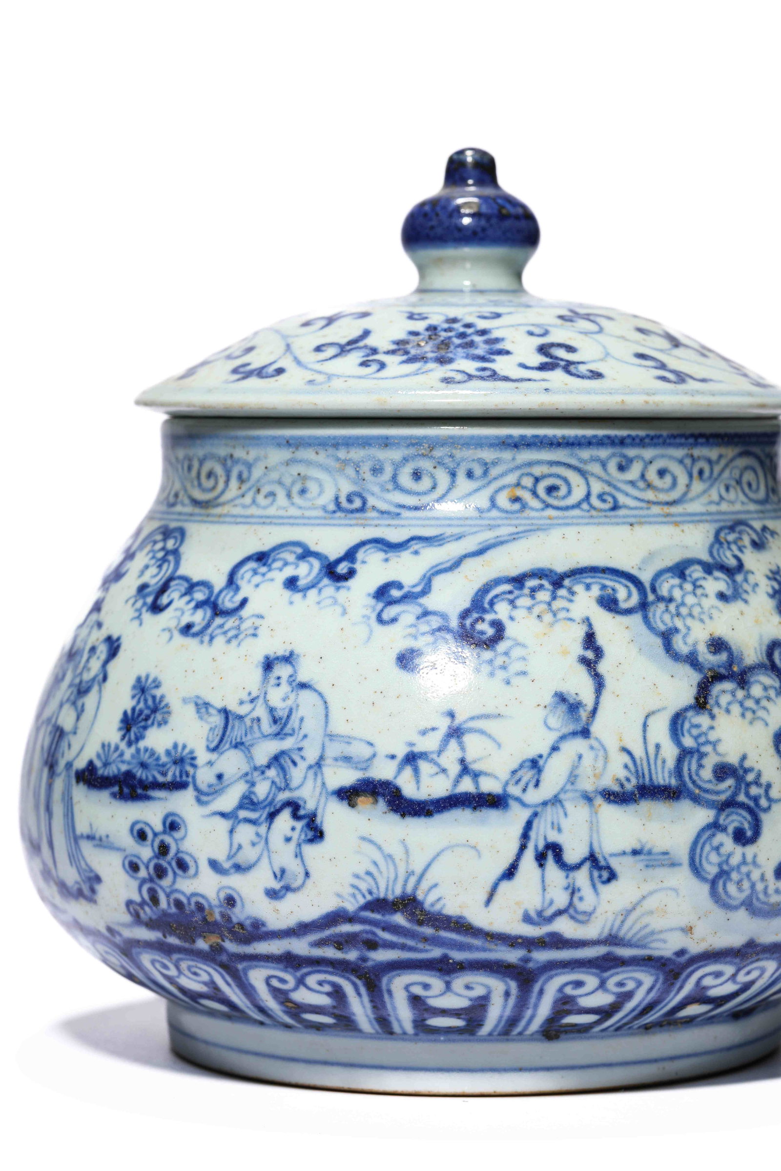 A Blue and White 'Narrative Scene' Jar - 4