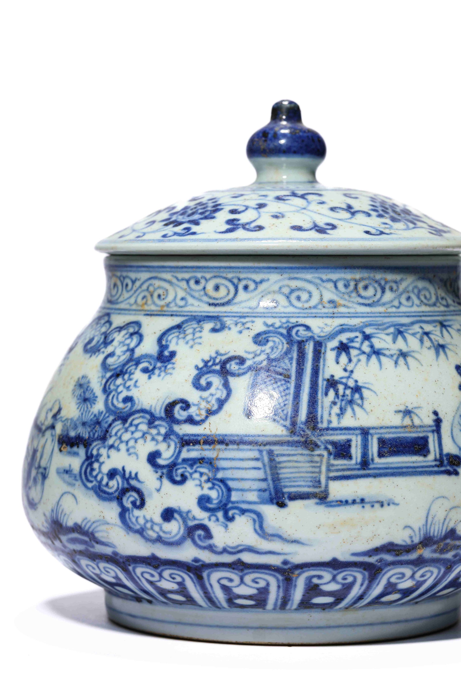 A Blue and White 'Narrative Scene' Jar - 5