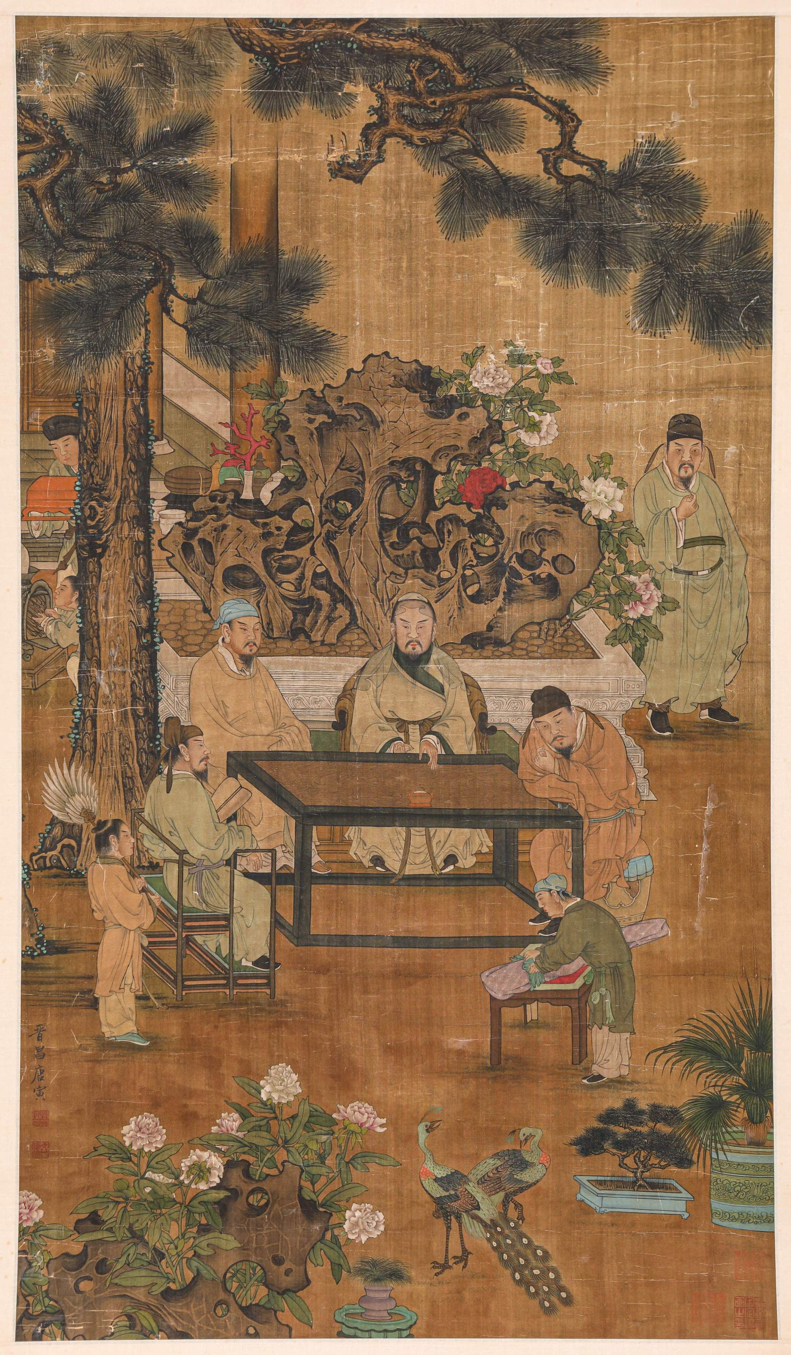 Tang Yin (1470-1524), attributed to, Discussing Dao: Dimensions: Width: 66.5 cm x Height: 115 cm. All measurements are approximate.