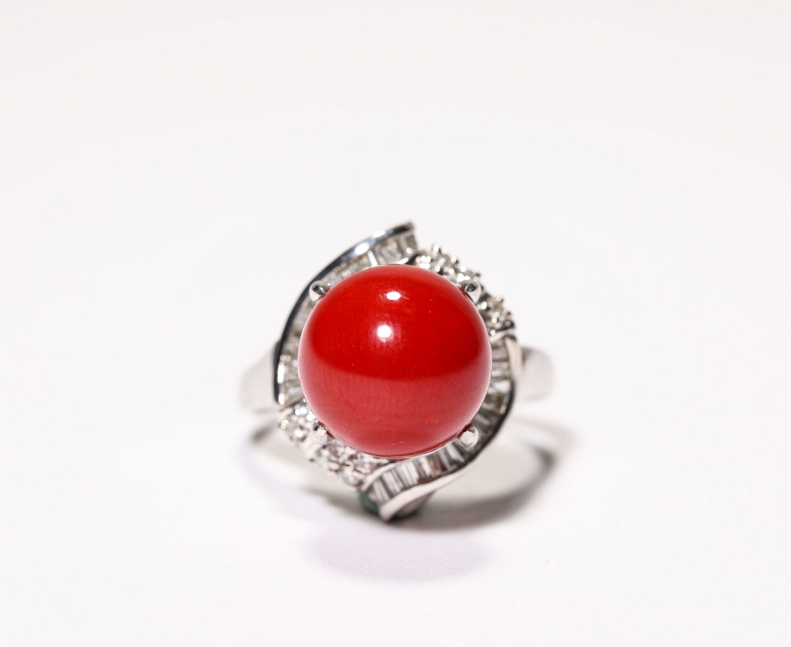 A Red Coral and Gold Ring - 3