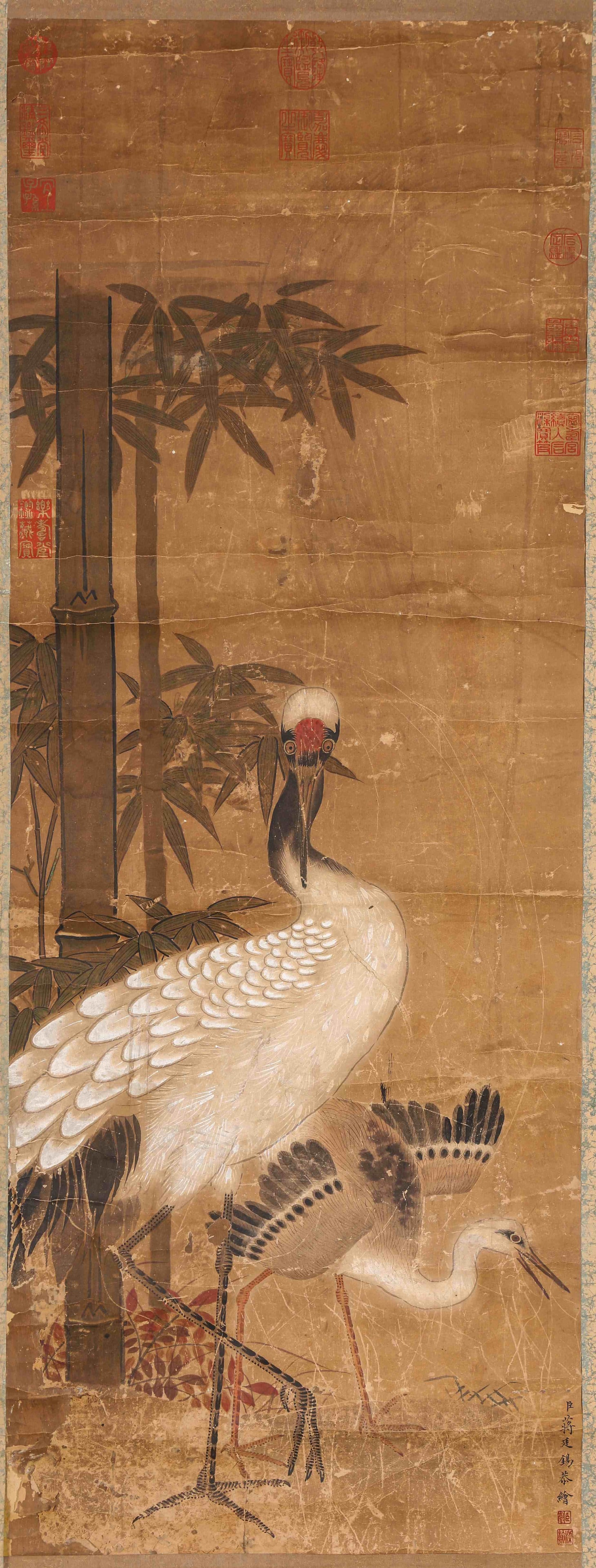 Jiang Tingxi (1669-1732), attributed to, Two Cranes: Dimensions: Width: 42 cm x Height: 111 cm. All measurements are approximate.