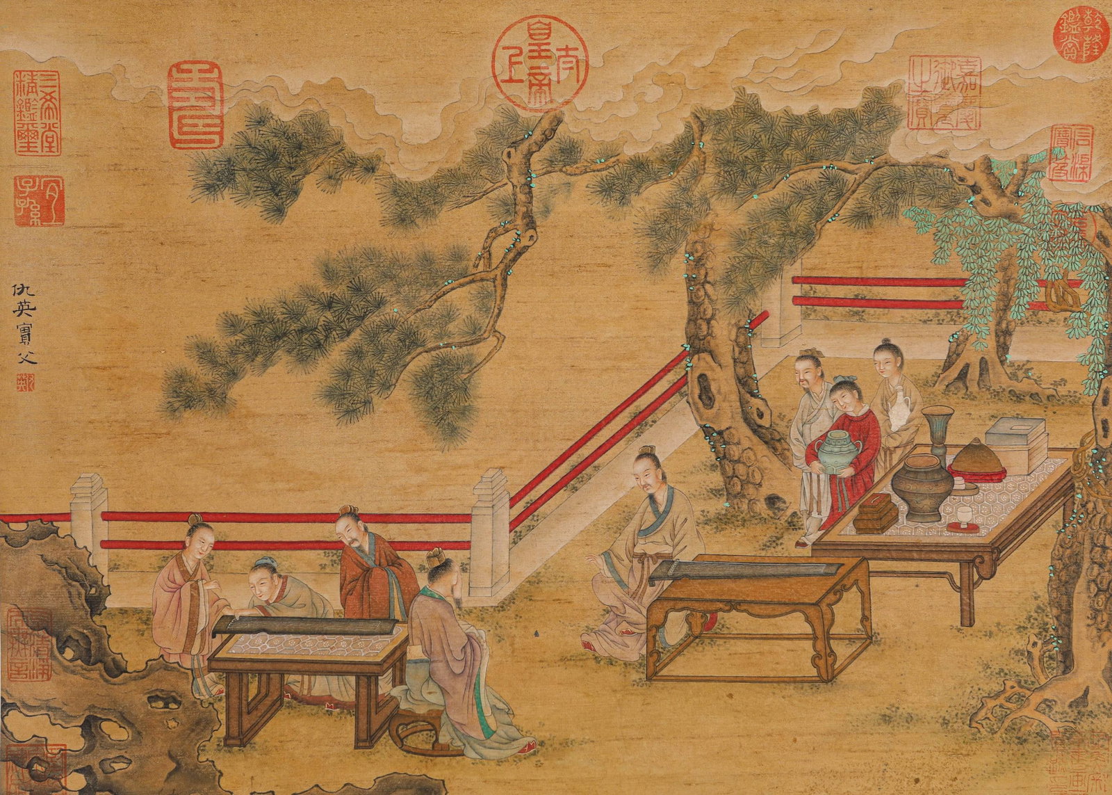Qiu Ying (1494-1552), attributed to, Figure Narrative: Dimensions: Width: 54 cm x Height: 39 cm. All measurements are approximate.