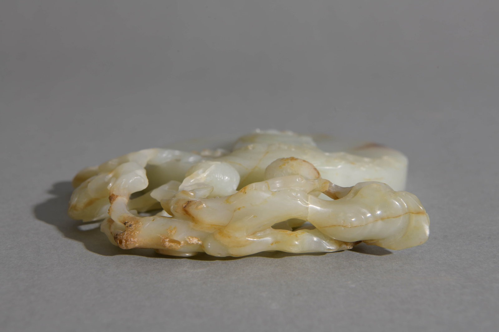 Carved Chinese White Jade Arhat Table Screen With  - 6