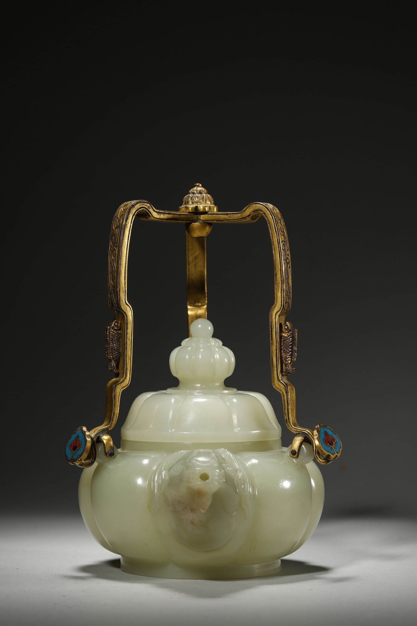 Carved Jade Ram-Head Kettle - 2
