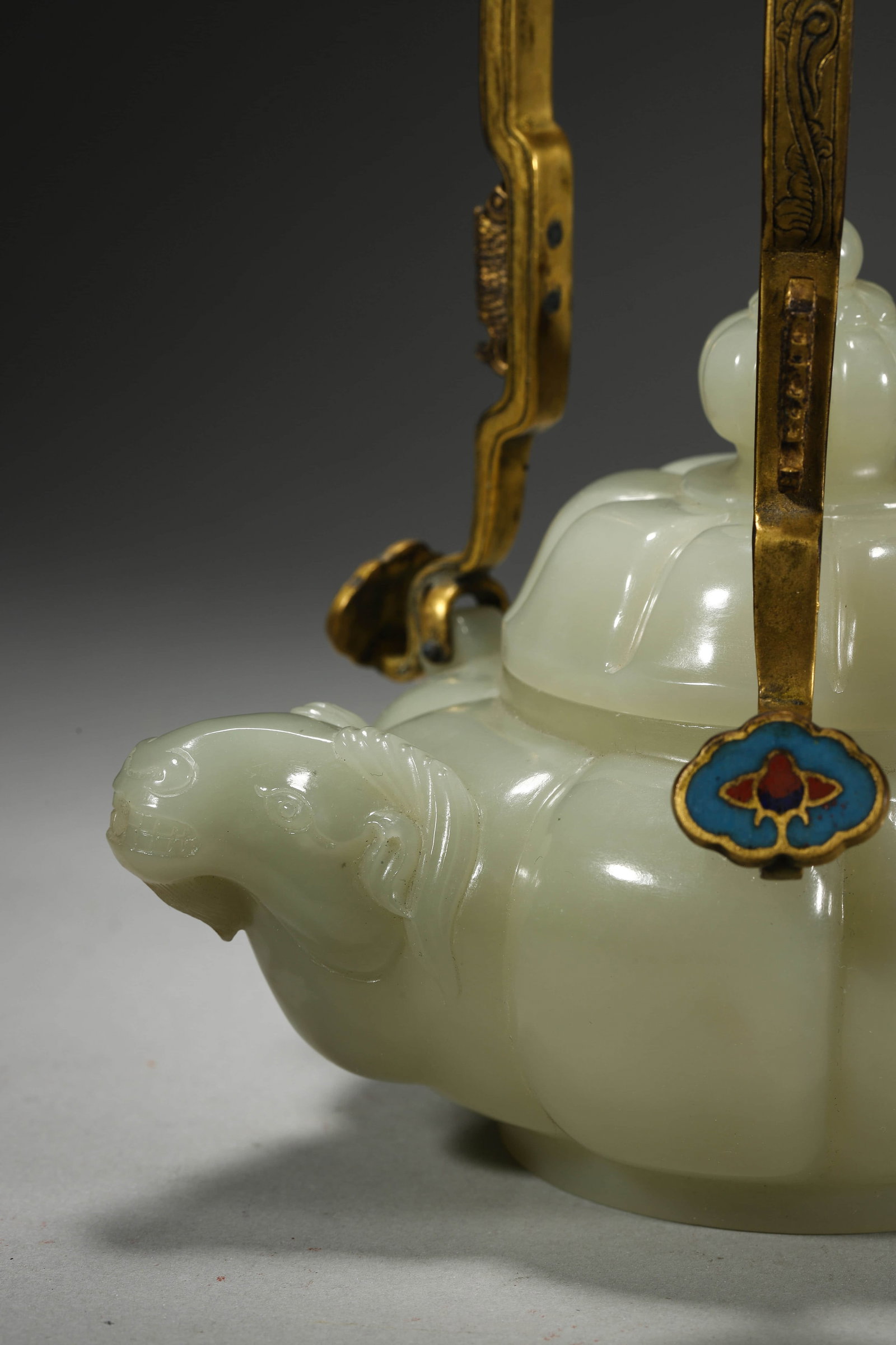Carved Jade Ram-Head Kettle - 3