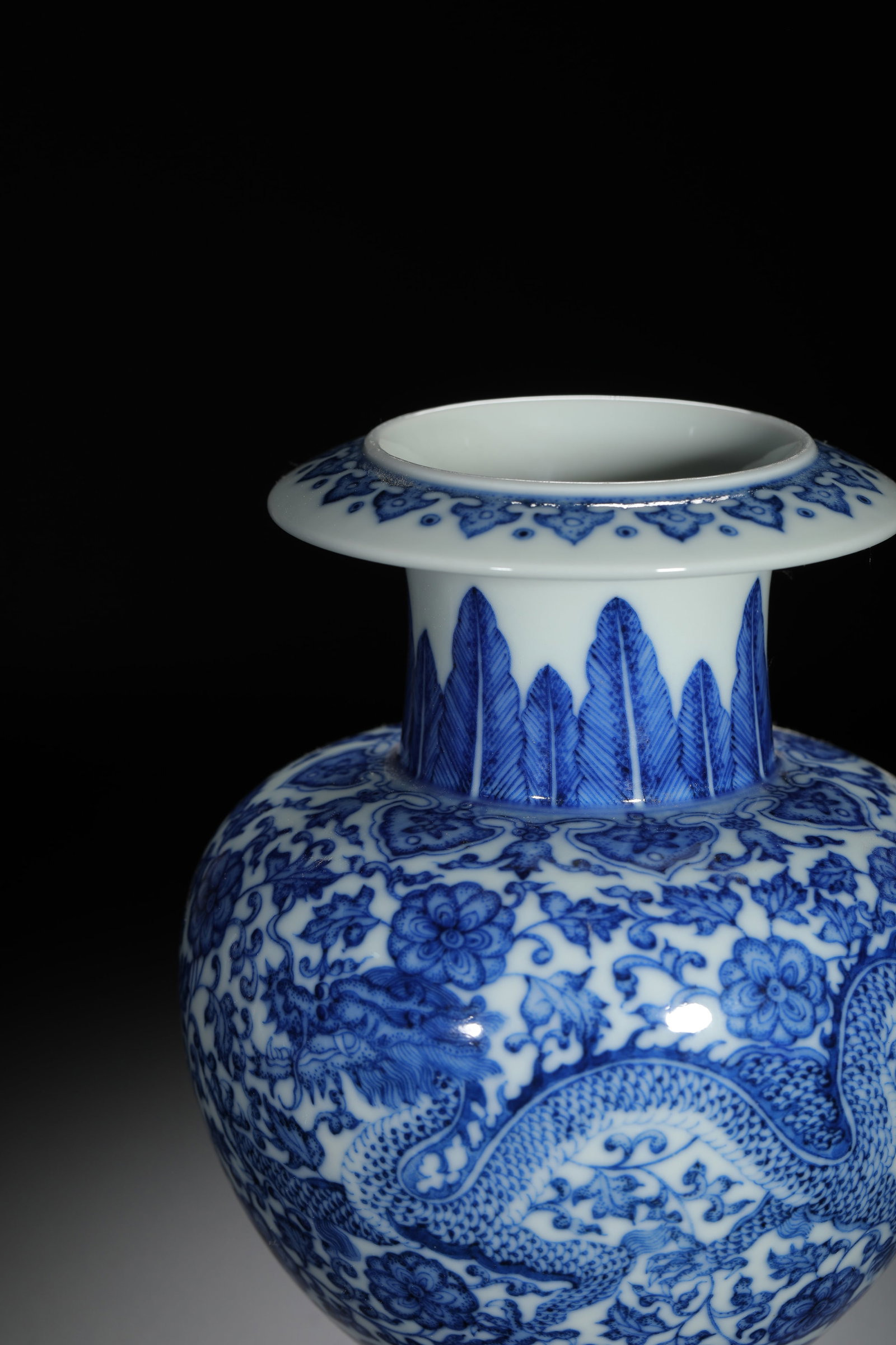 Blue and White Dragon Vase - 2
