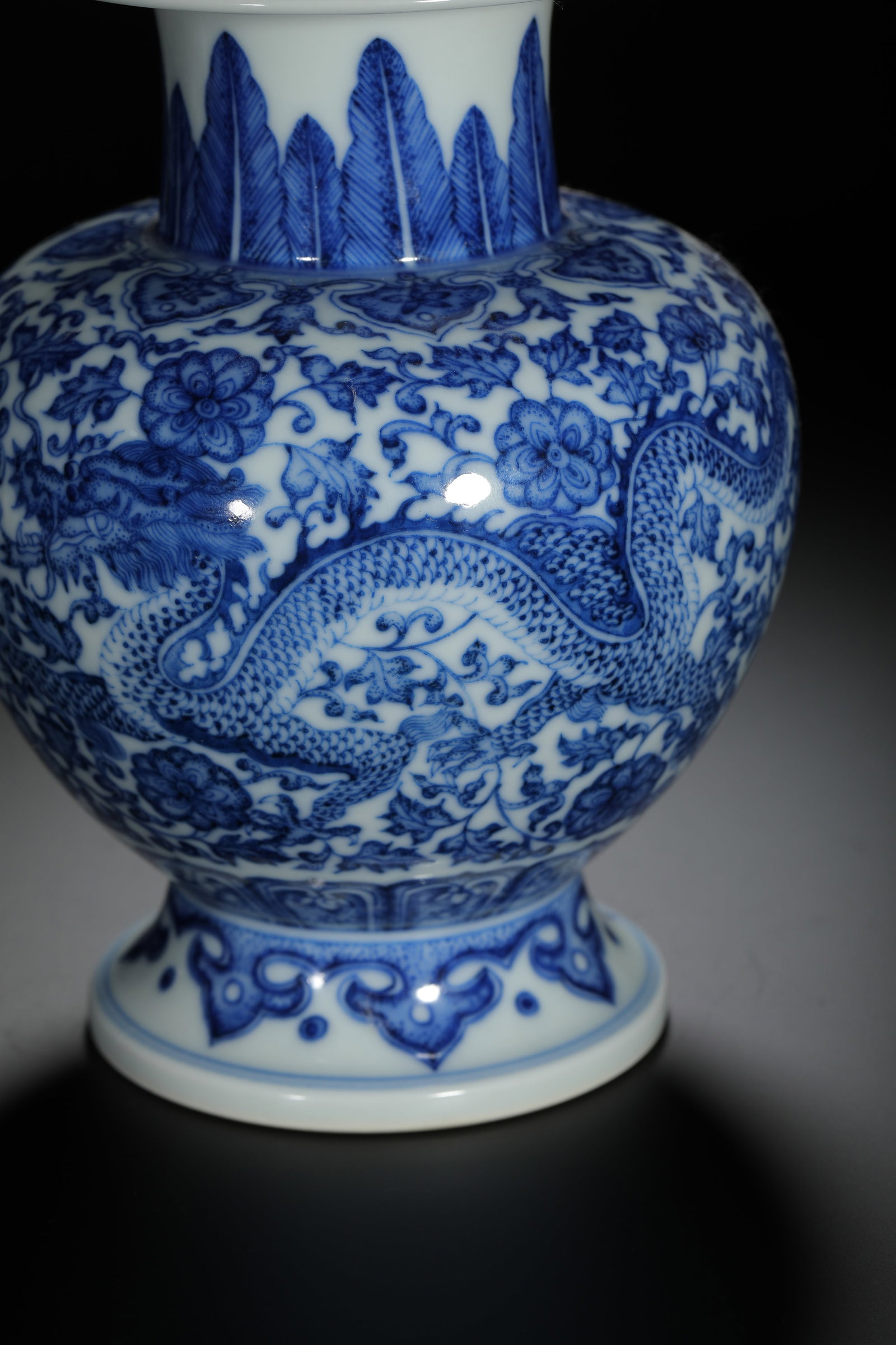 Blue and White Dragon Vase - 3