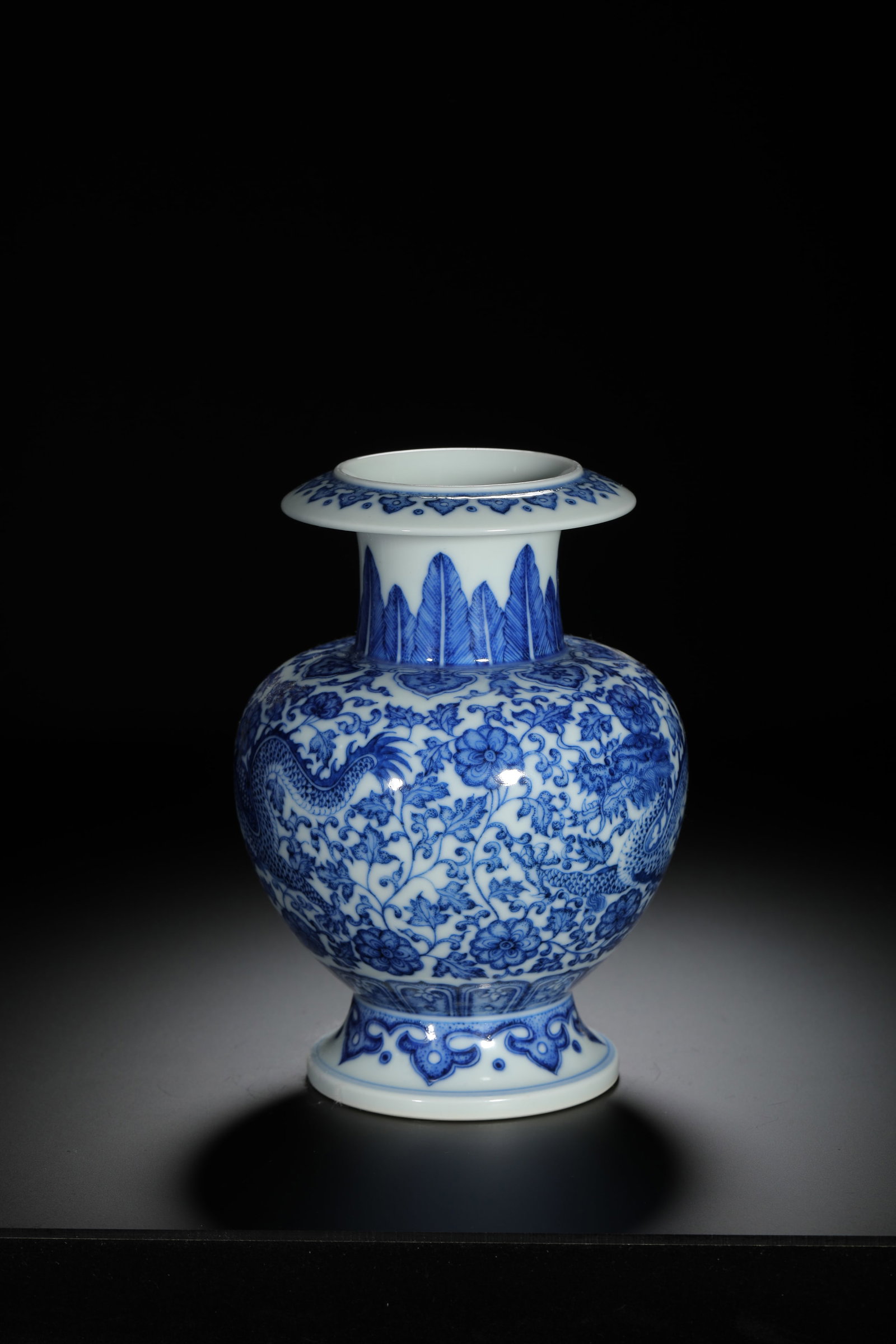 Blue and White Dragon Vase - 4