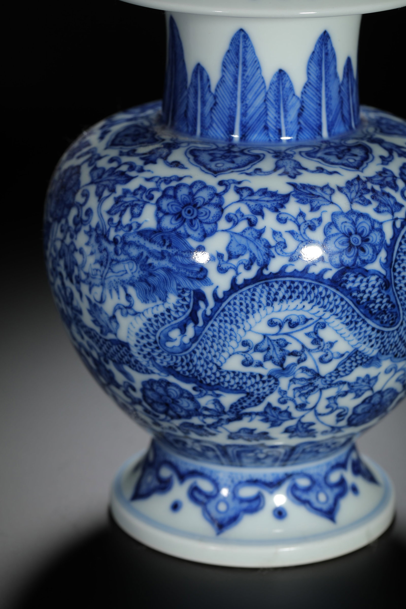 Blue and White Dragon Vase - 5