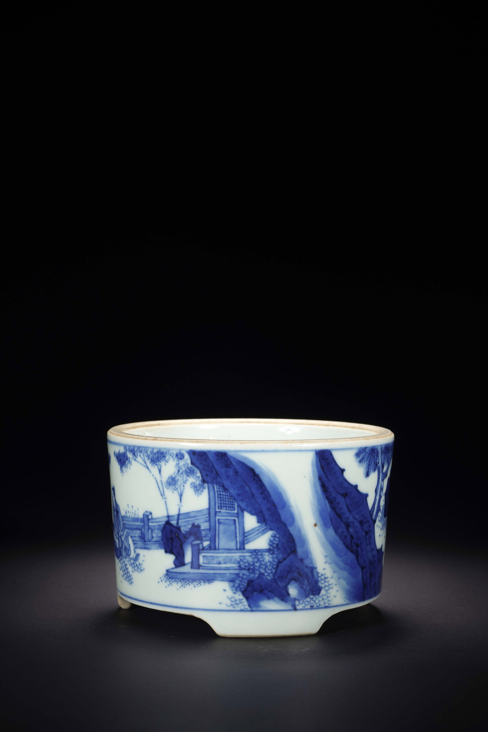 Blue and White Tripod Censer - 3