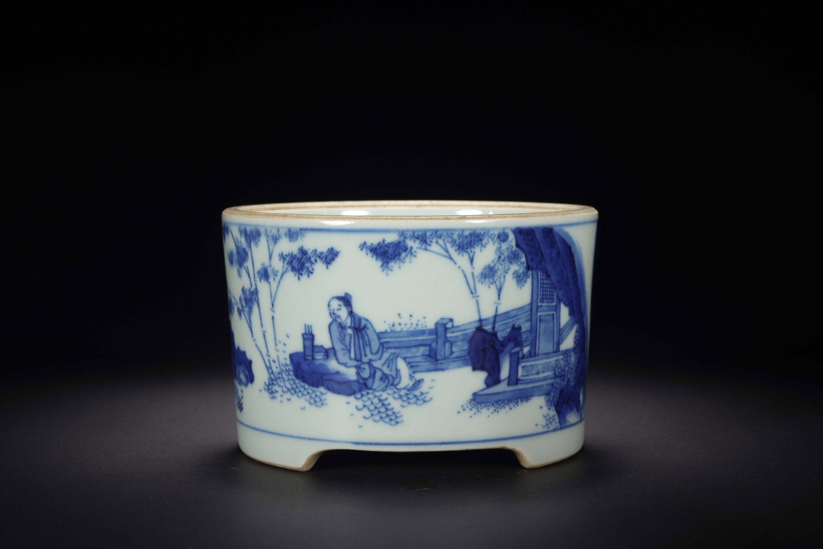 Blue and White Tripod Censer - 4