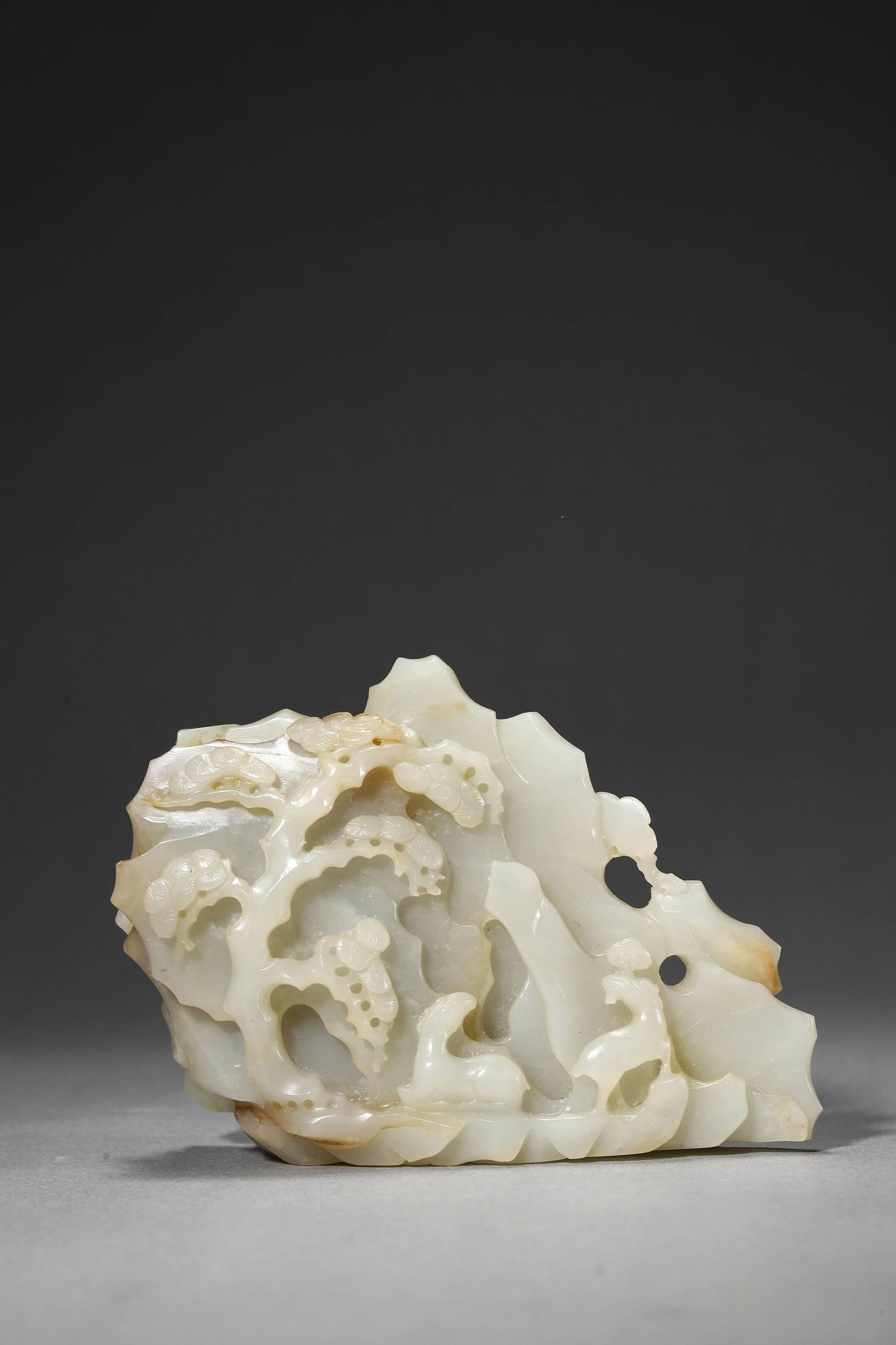 Carved Jade Crane And Pine Boulder - 5