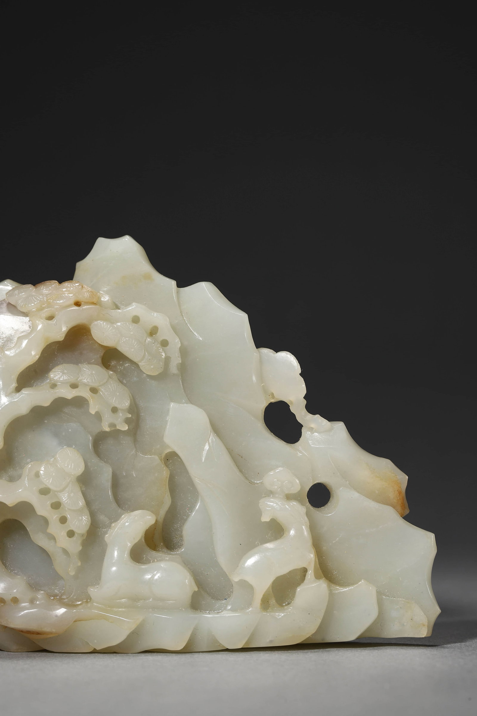Carved Jade Crane And Pine Boulder - 6