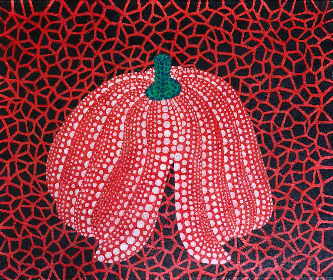 Japanese Drawing Still Life Painting, Yayoi Kusama Mark: Japanese Drawing Still Life Painting, Yayoi Kusama Mark 50×60cm