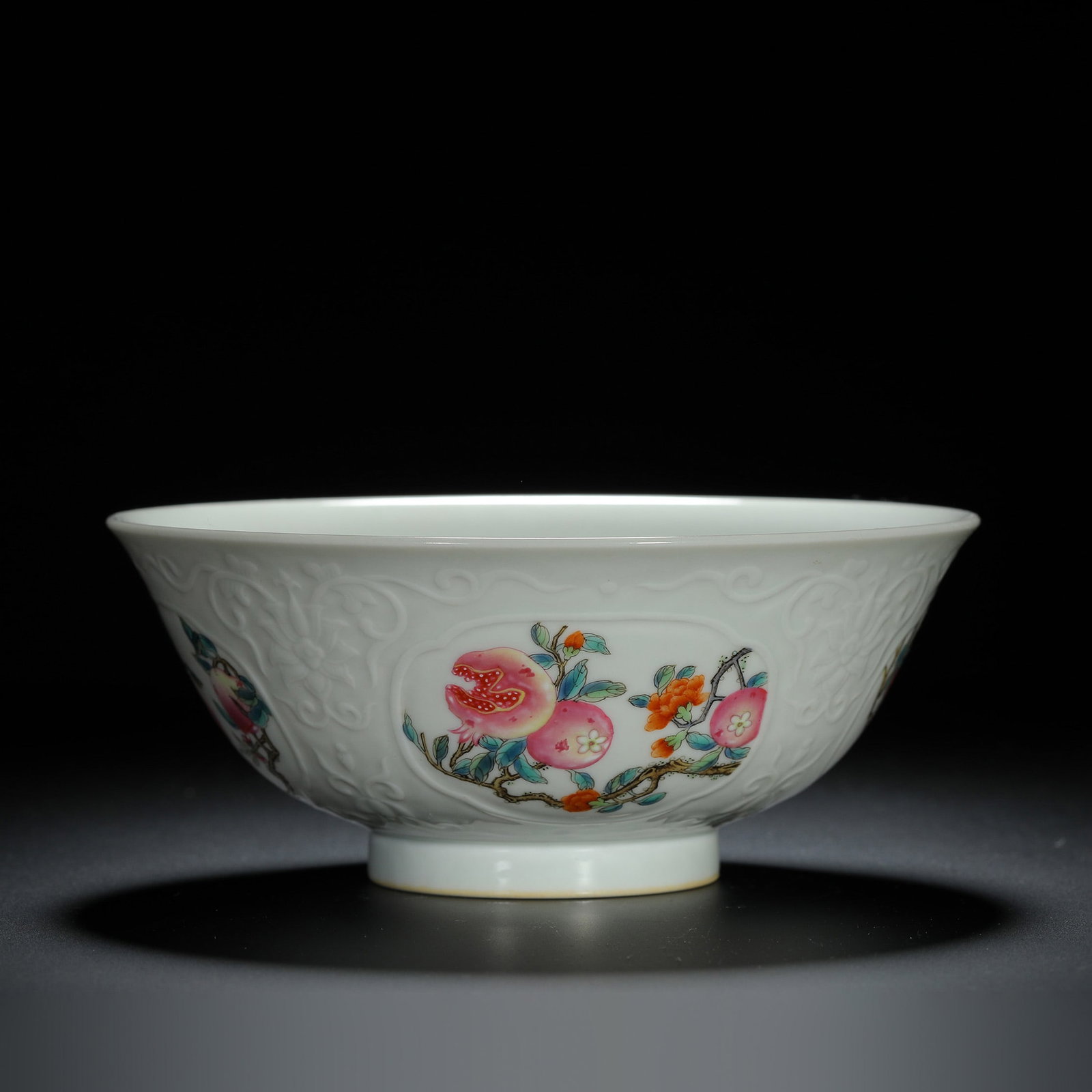 Famille-Rose Fu Lu Shou Xi and Melon Fruit Bowl: Famille-Rose Fu Lu Shou Xi and Melon Fruit Bowl Diam.15cm Height:6cm