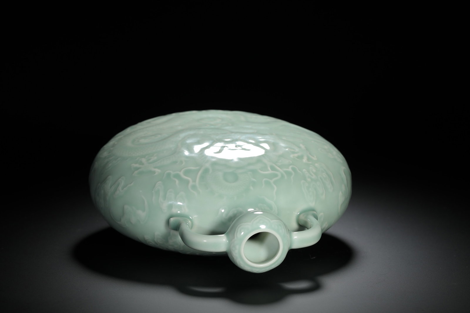 Celadon Glazed Incised Dragon Moonflask - 8