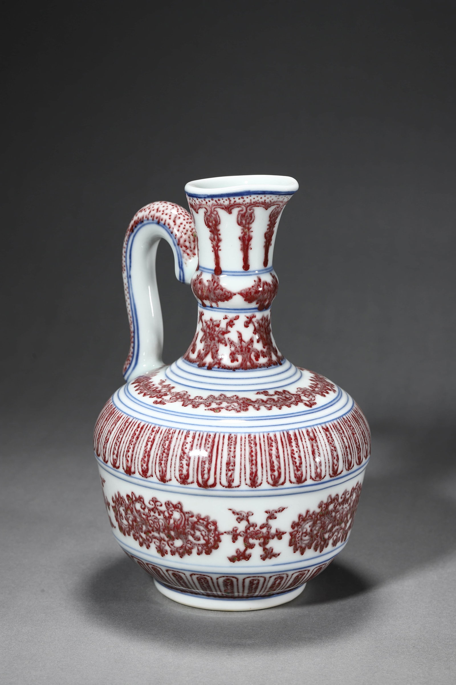 Copper-Red-Glazed Flower Ewer - 5