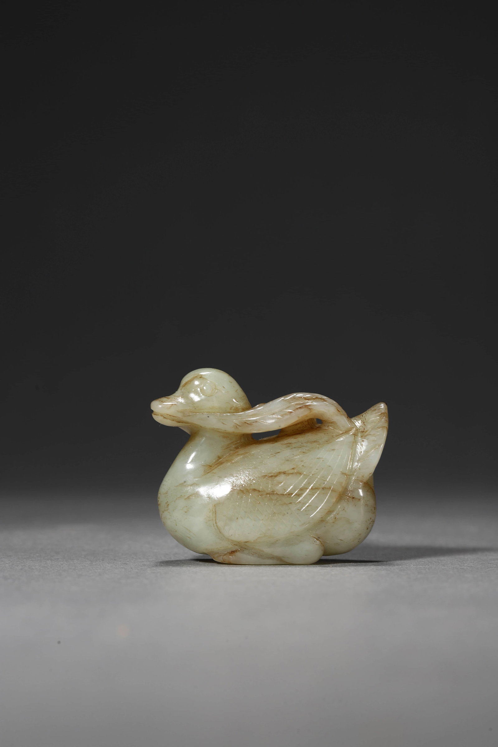 Carved Jade Duck Ornament - 2