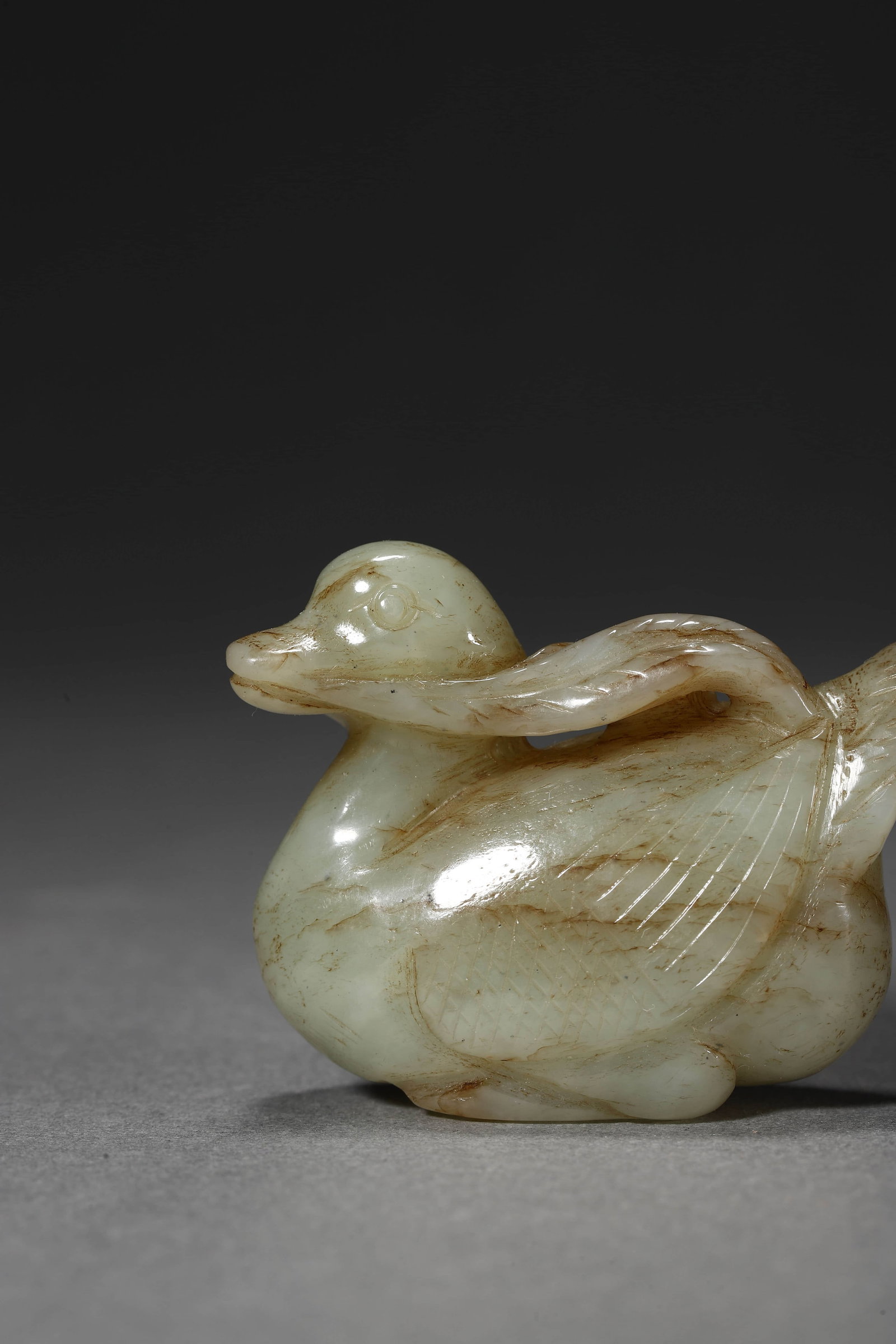 Carved Jade Duck Ornament - 3