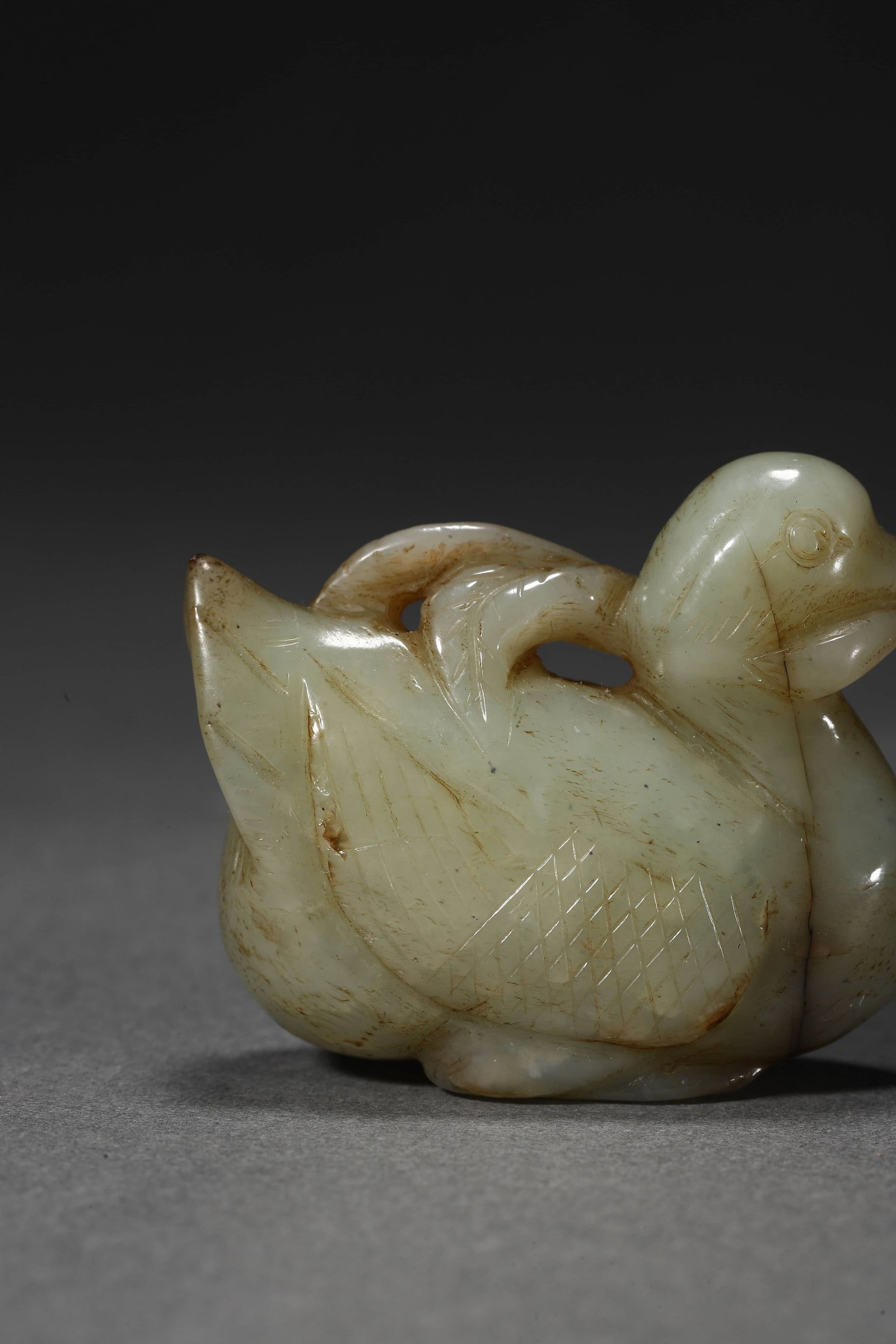 Carved Jade Duck Ornament - 7