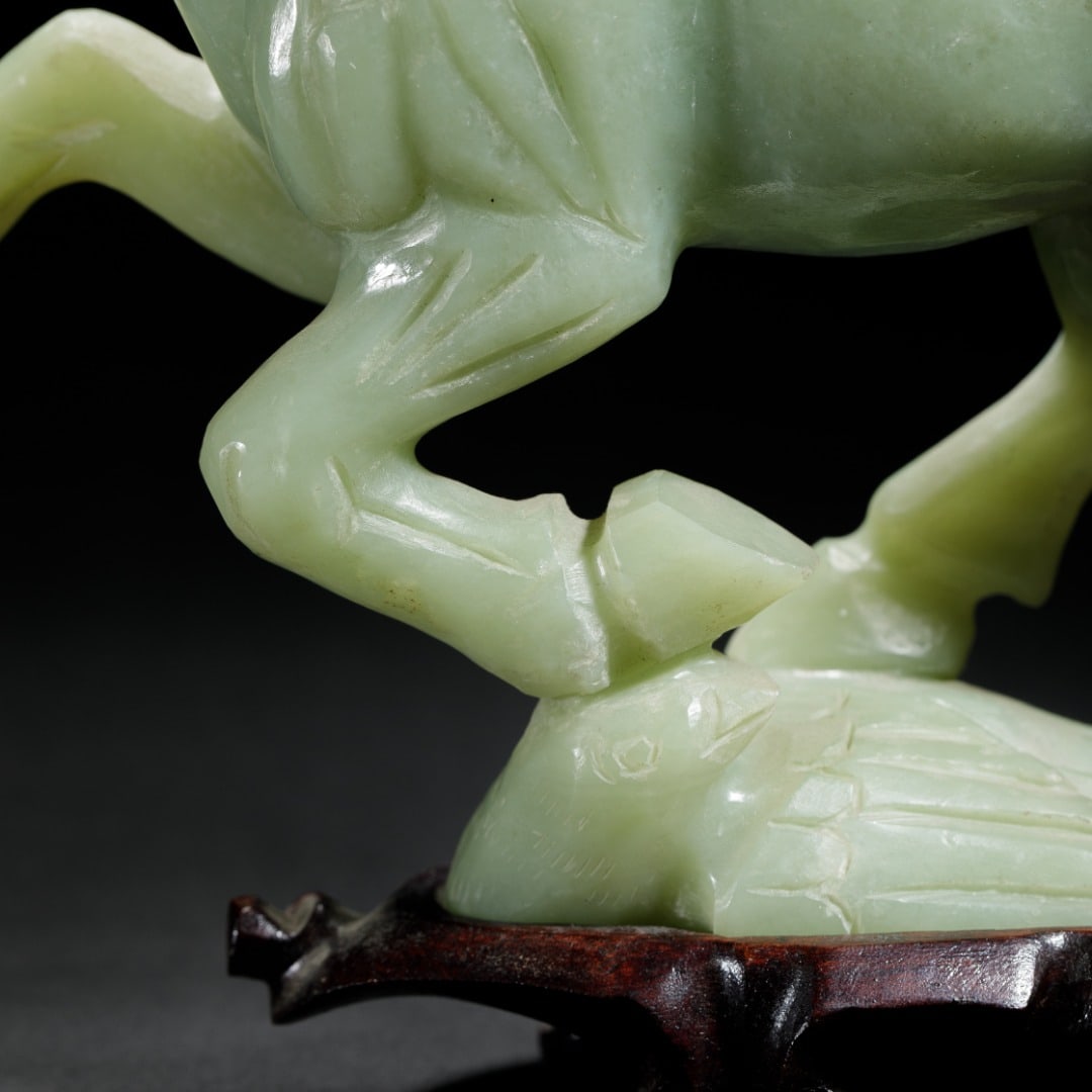 Carved Jade Horse Statue - 3