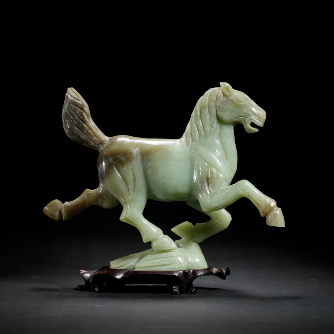 Carved Jade Horse Statue - 6