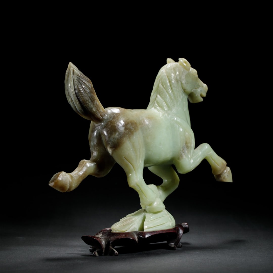 Carved Jade Horse Statue - 8