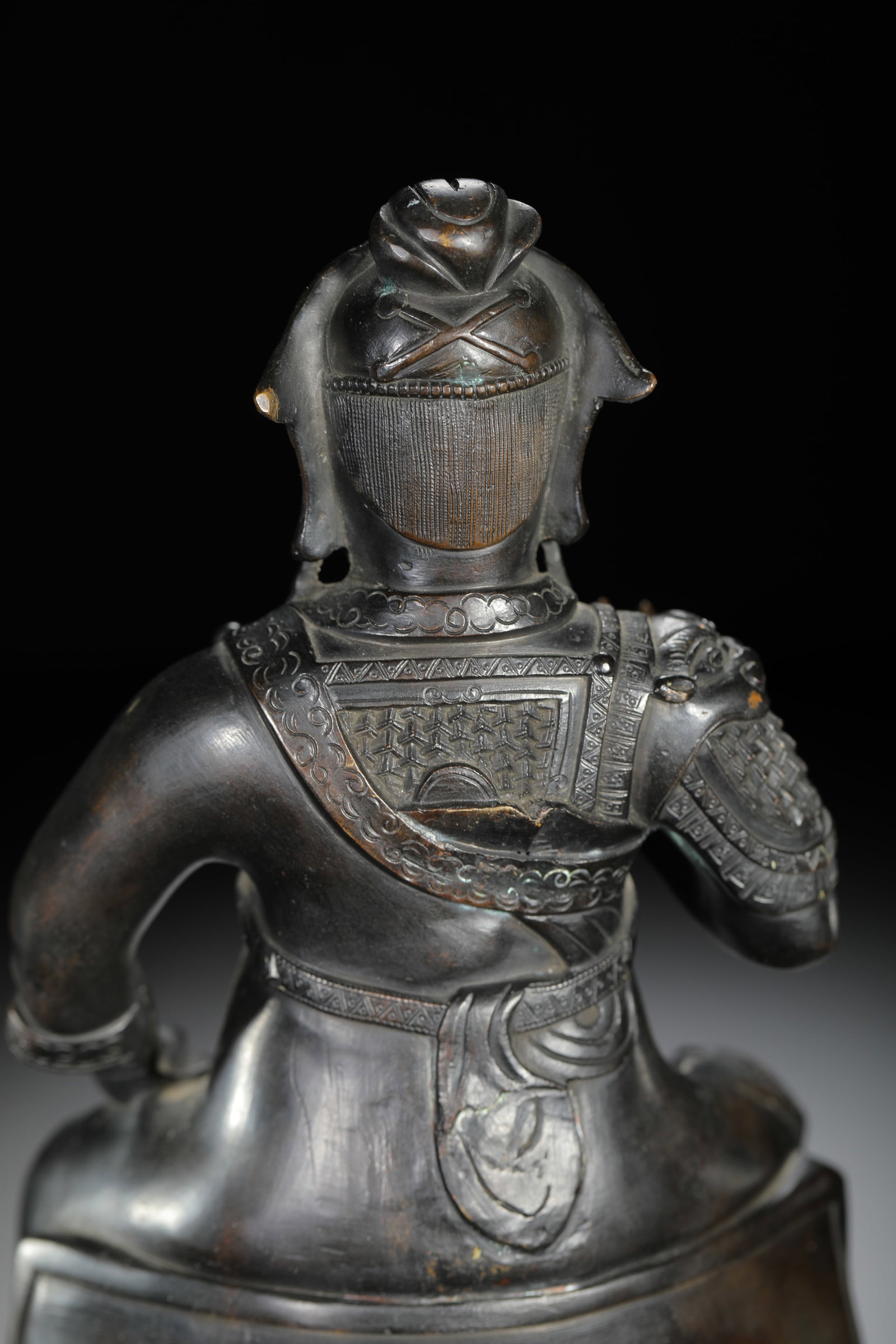 Bronze Cast Guandi Seated Figure - 11