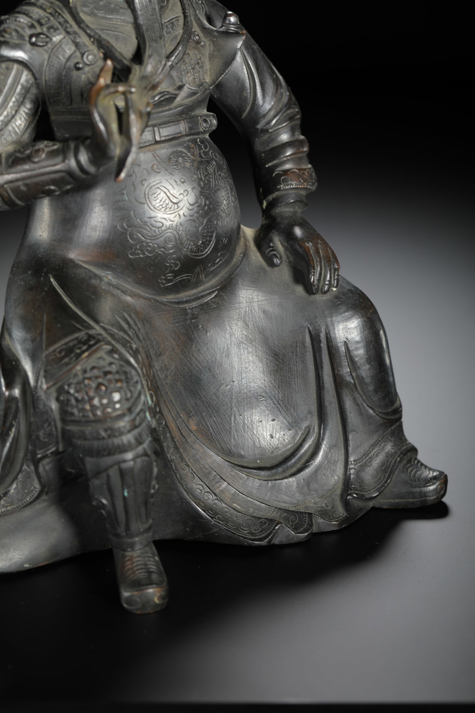 Bronze Cast Guandi Seated Figure - 7