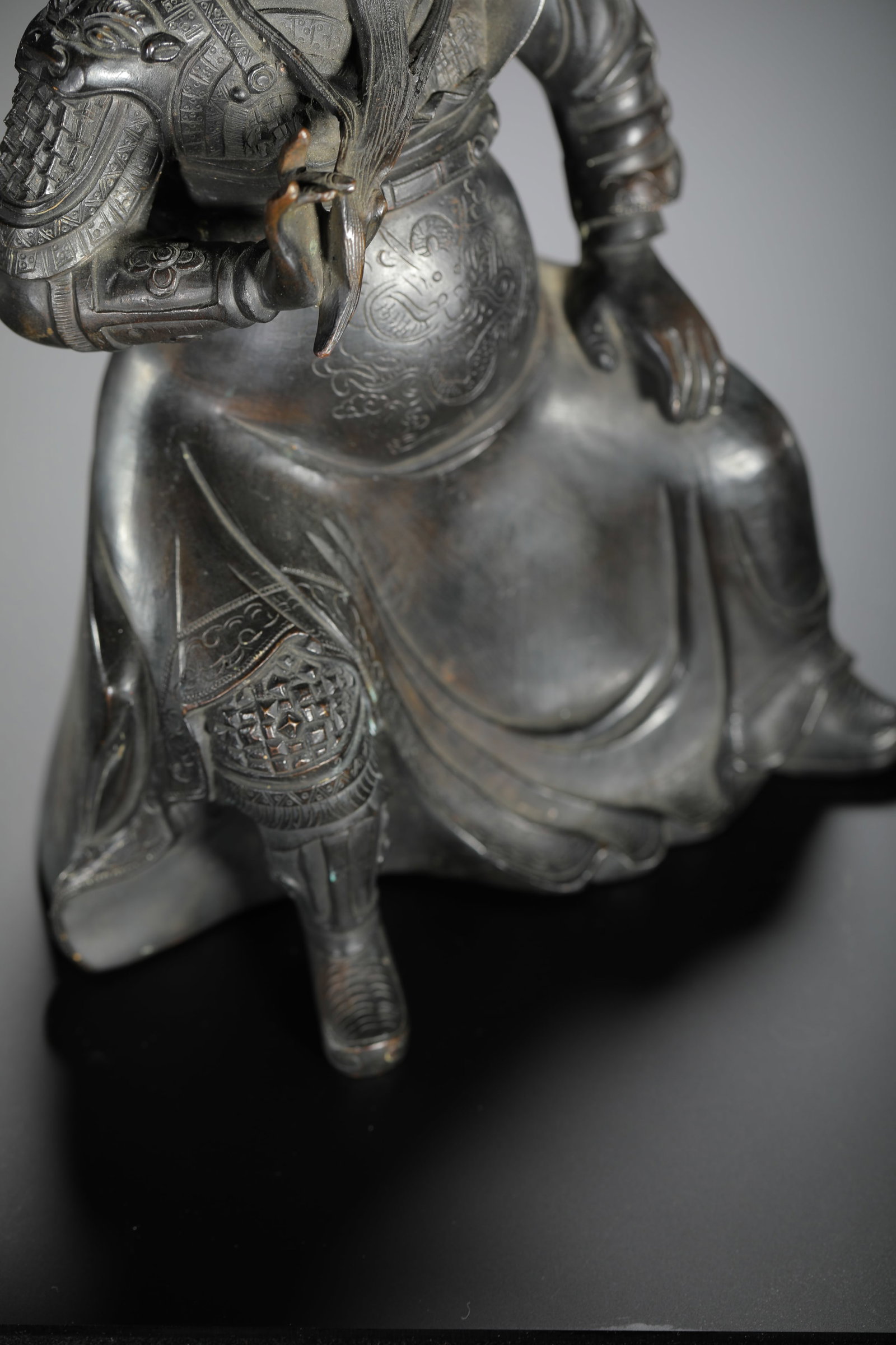 Bronze Cast Guandi Seated Figure - 9