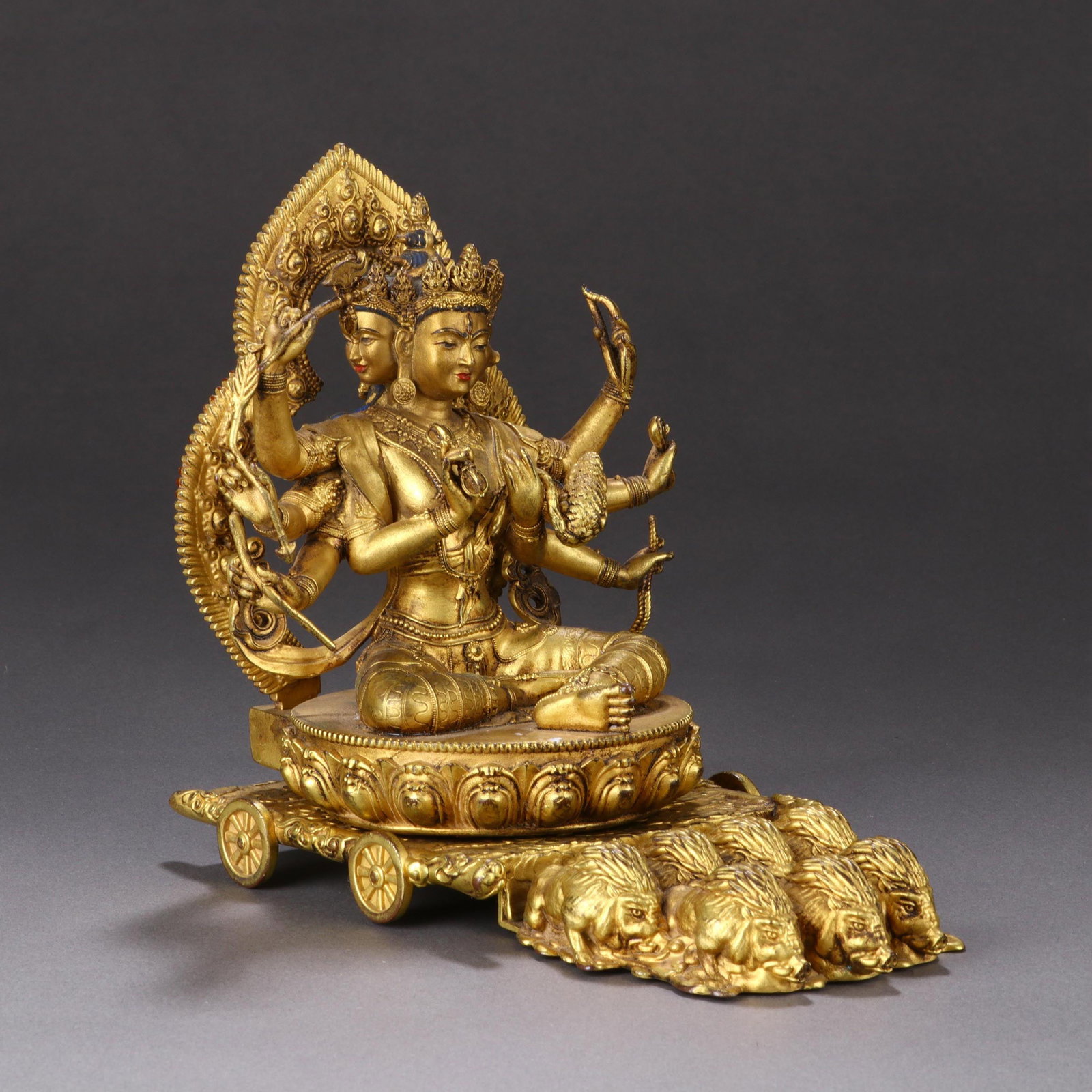 Gilt-Bronze ‘Buddha Figure’: Gilt-Bronze ‘Buddha Figure’ Length:16.5cm Width:9.5cm Height:15cm