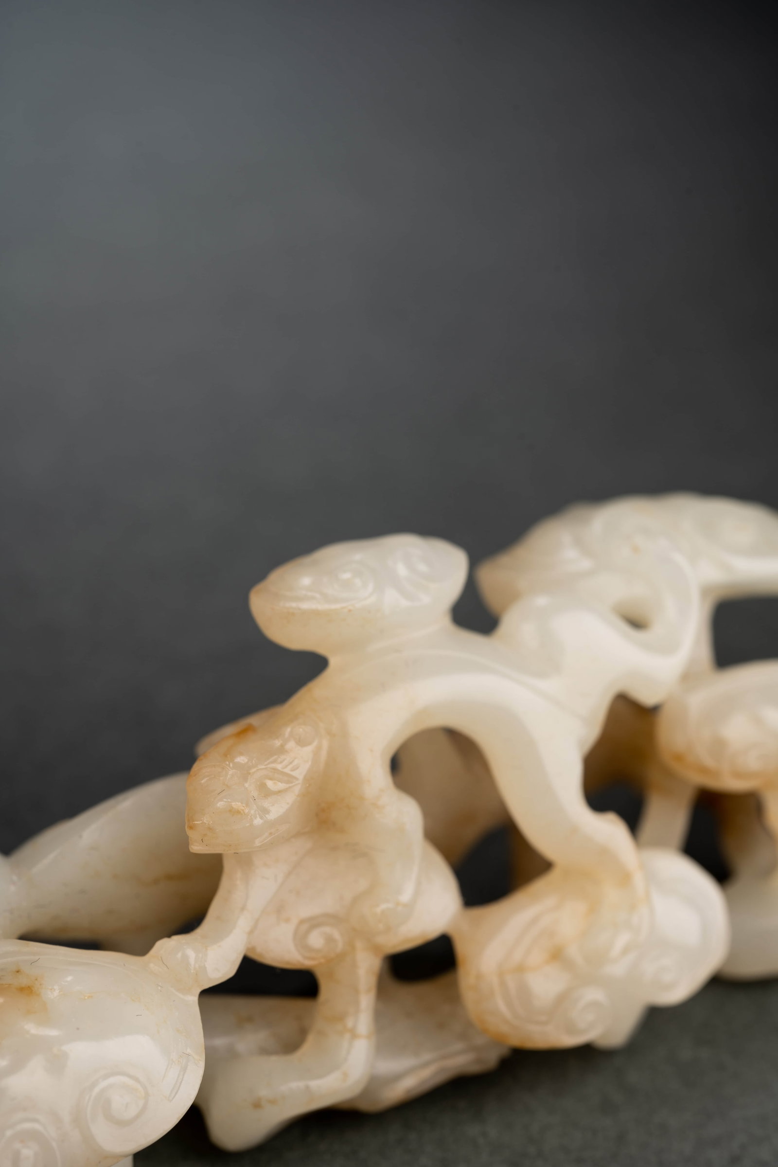 Carved Jade Lingzhi Brush Rack - 5