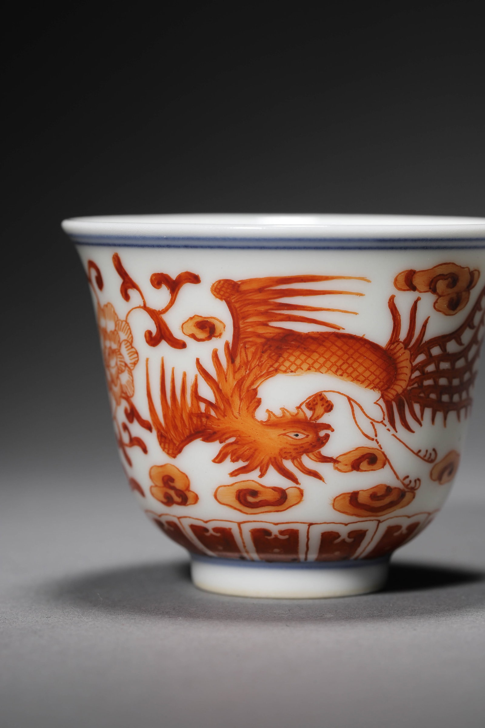 Iron-Red Glaze Phoenix Cup - 2