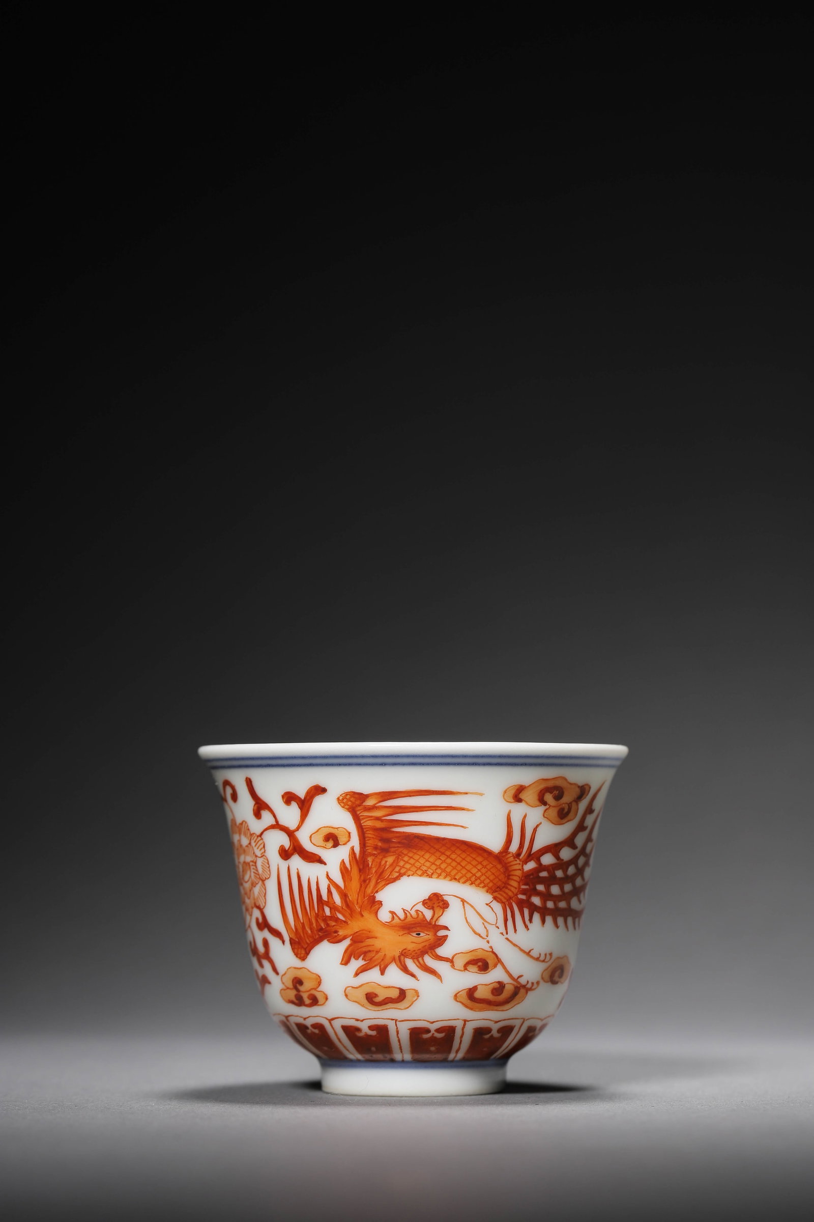 Iron-Red Glaze Phoenix Cup - 3