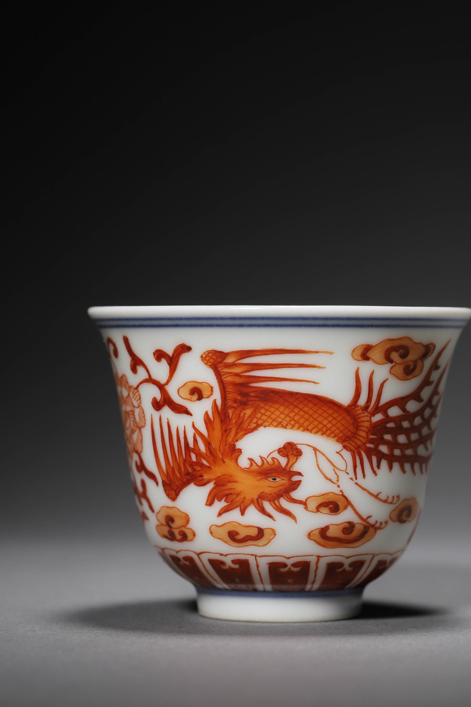 Iron-Red Glaze Phoenix Cup - 4