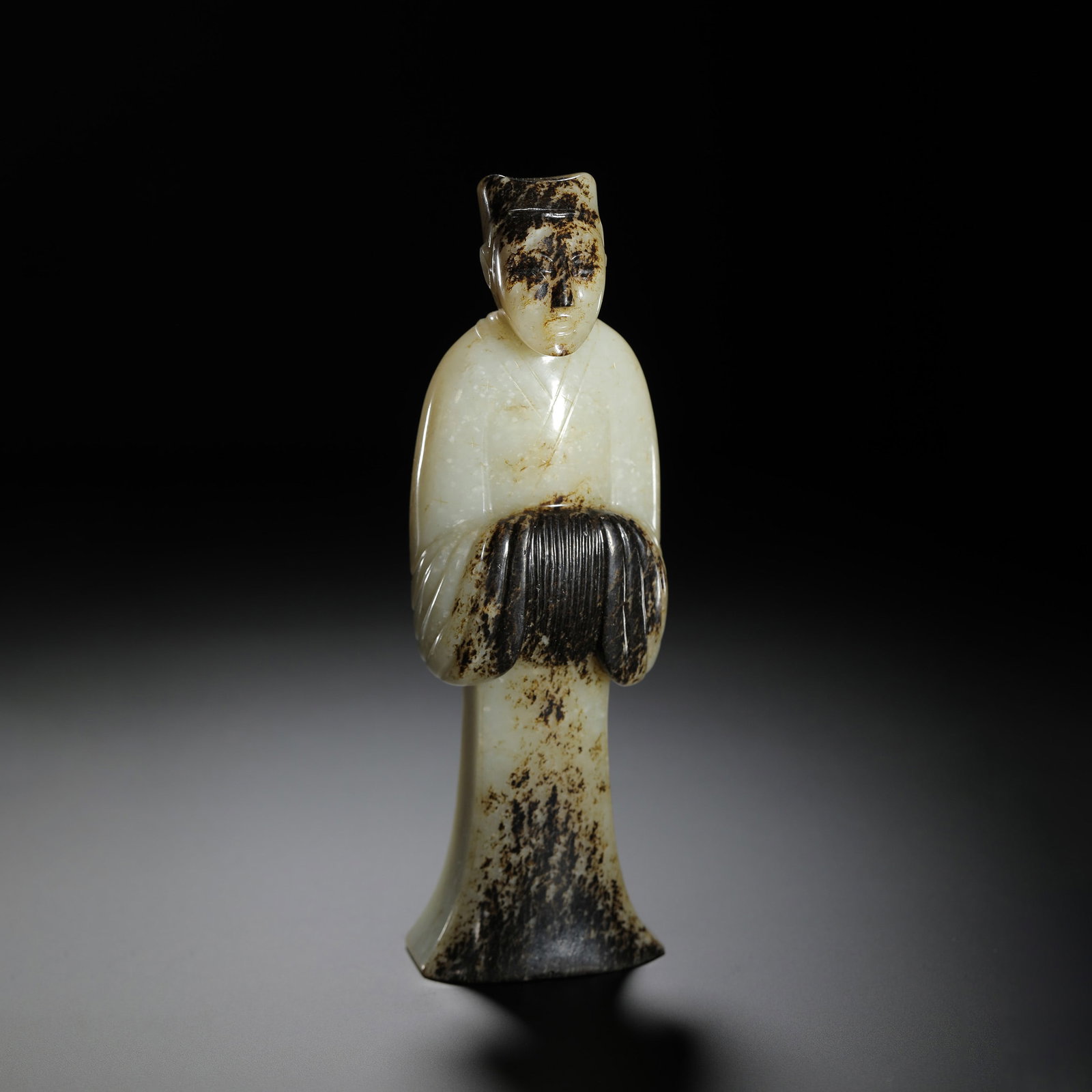 Carved Jade Figure of a Civil Official: Carved Jade Figure of a Civil Official Length:5.5cm Width:4cm Height:17cm