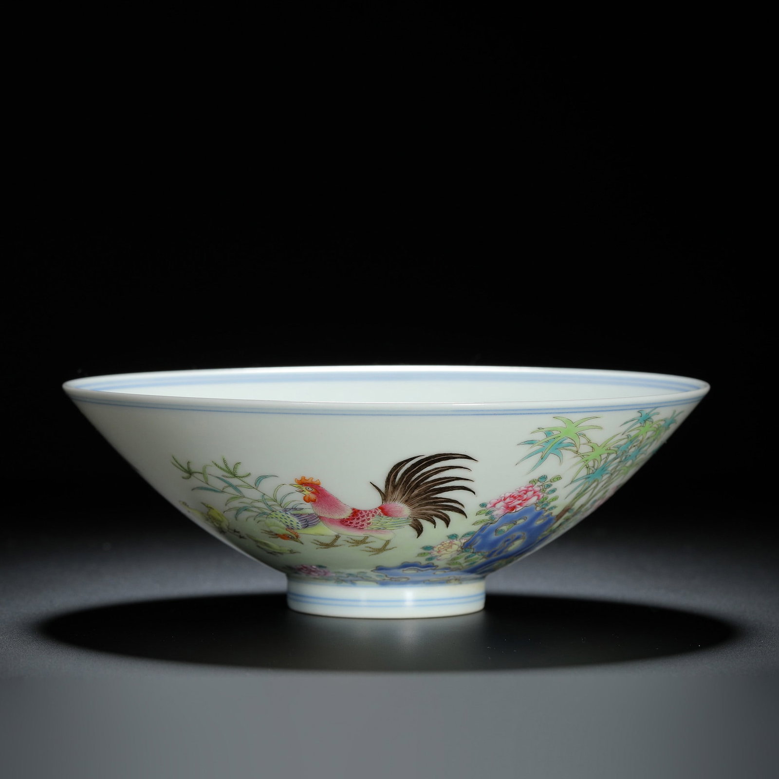 Famille-Rose Daji Conical Bowl: Famille-Rose Daji Conical Bowl Diam.16.4cm Height:5.6cm